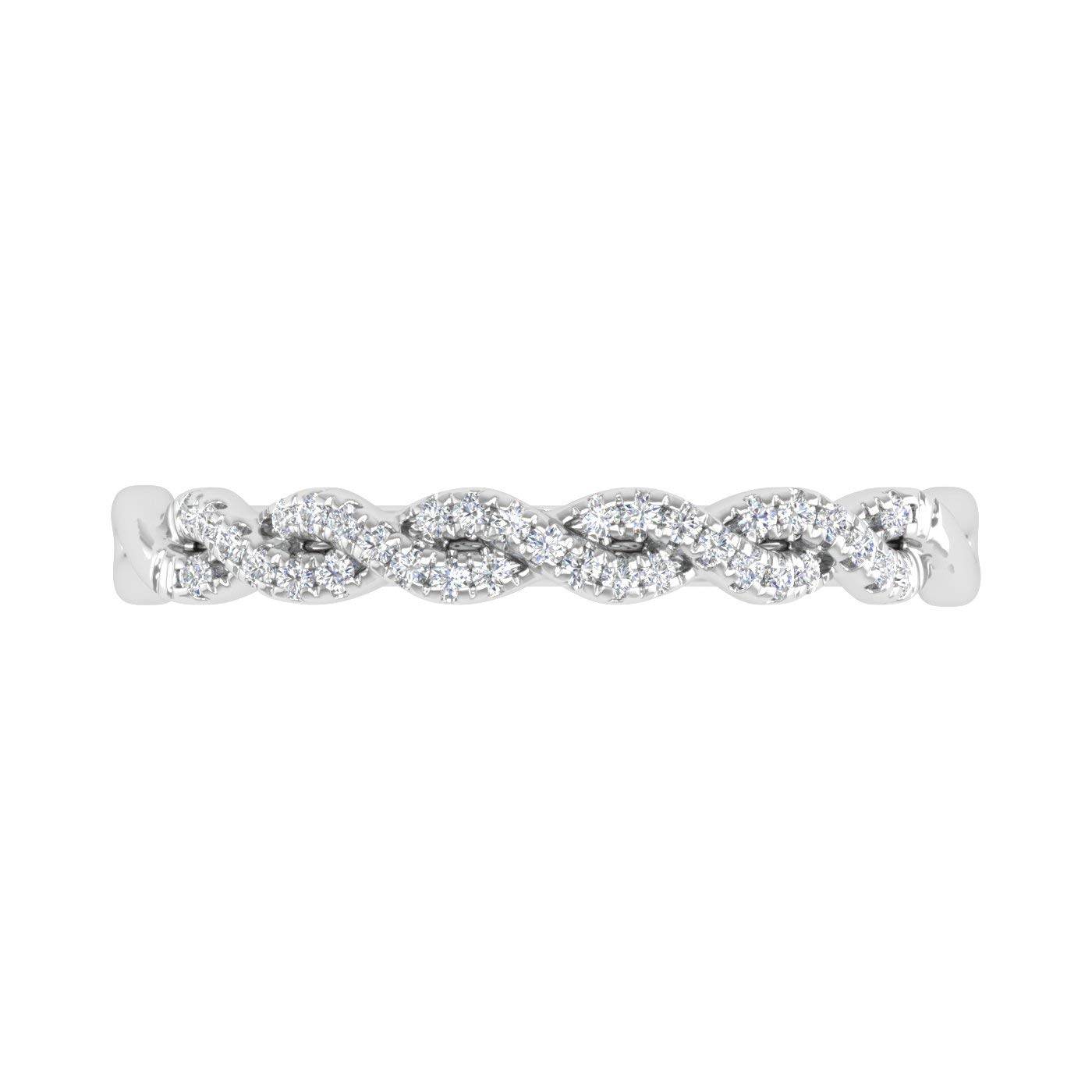 1/10 Carat Twisted Diamond Wedding Band Ring in 10K Solid Gold - Elegant Bridal Jewelry for Women, Perfect for Engagement, Anniversary & Special Occasions