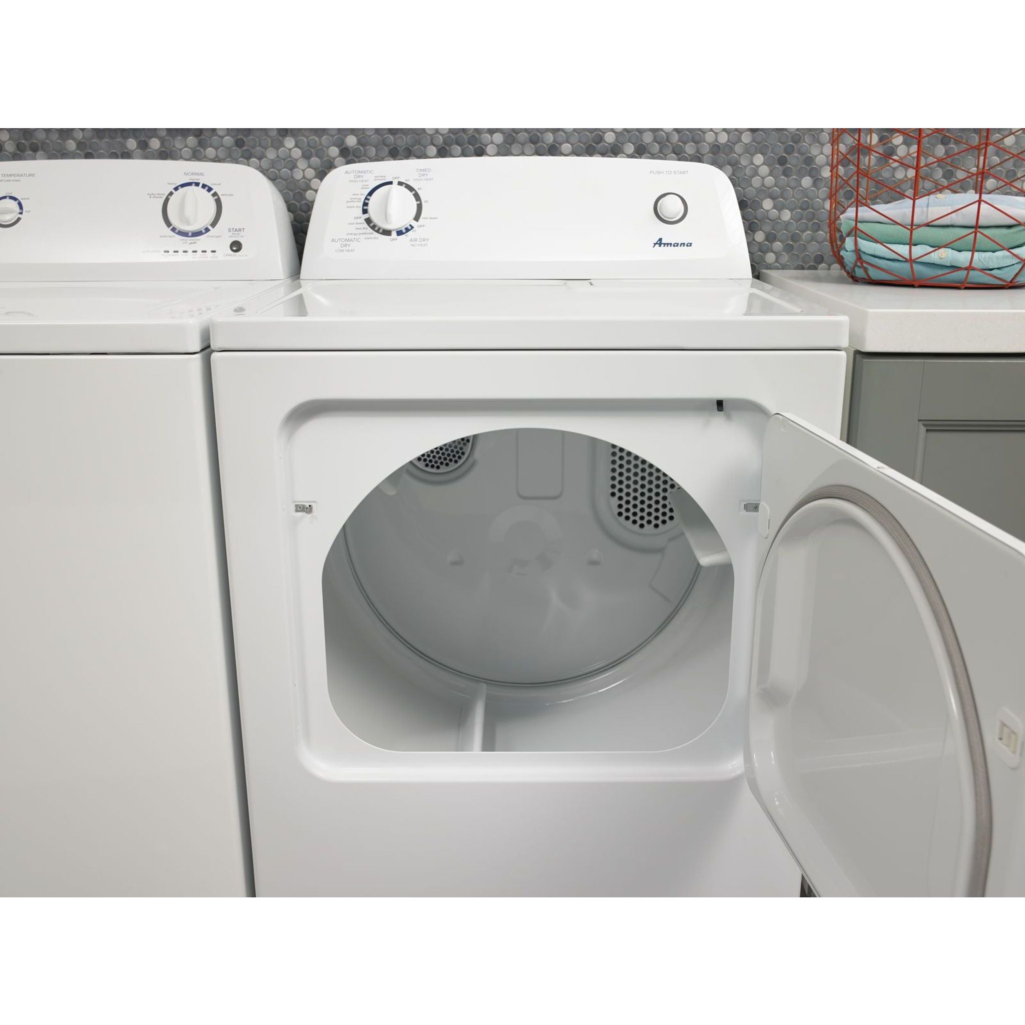 Amana NGD4655EW White Gas Dryer - High Efficiency, Large Capacity for Laundry Rooms & Homes