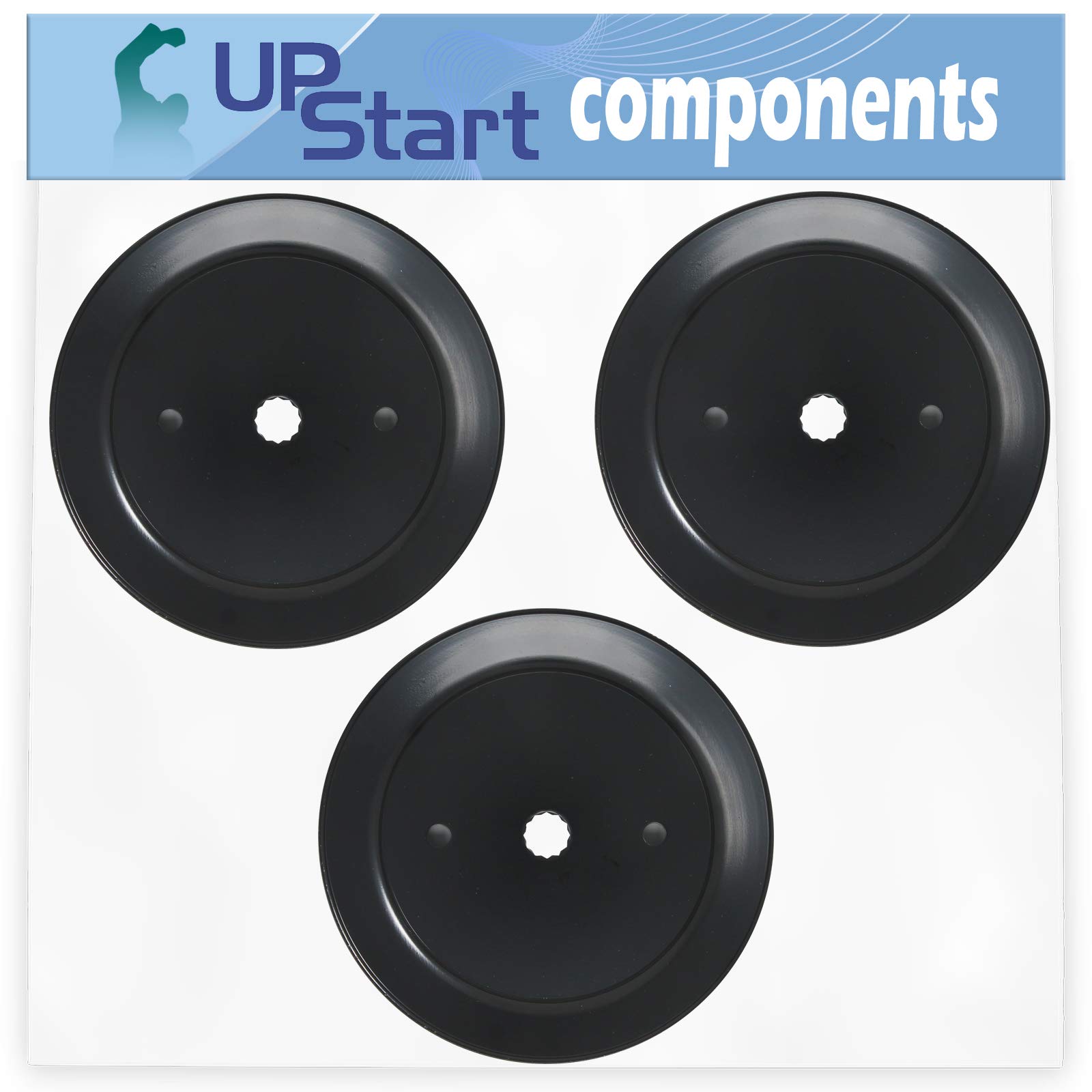UpStart Components 3-Pack 532195945 Spindle Pulley Replacement for Husqvarna YTH22V46 Lawn Mower Tractor - Compatible with 195945 & 197473 Mandrel Pulleys - Perfect for DIY Lawn Mower Repair & Tractor Maintenance