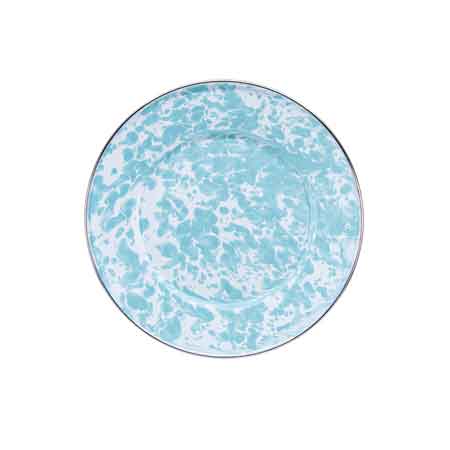 Sea Glass Swirl Enamelware Plates - Set of 4 (8.5 Inch) for Sandwiches, Salads & Appetizers | Durable & Stylish Dinnerware for Picnics, BBQs & Outdoor Dining