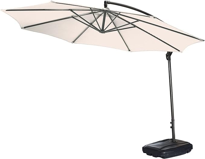 Flueyer 10Ft 8 Ribs Replacement Canopy for Offset Cantilever Patio Umbrella - Double Layer Durable Outdoor Market Umbrella Cover (Canopy Only) - Perfect for Poolside, Backyard, Garden, and Patio Shade