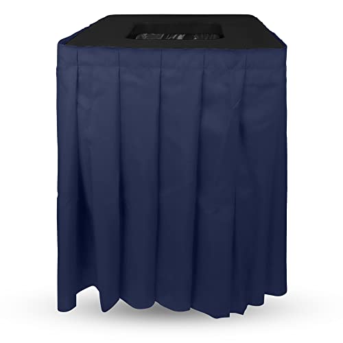 .Square Black Top Navy Skirt