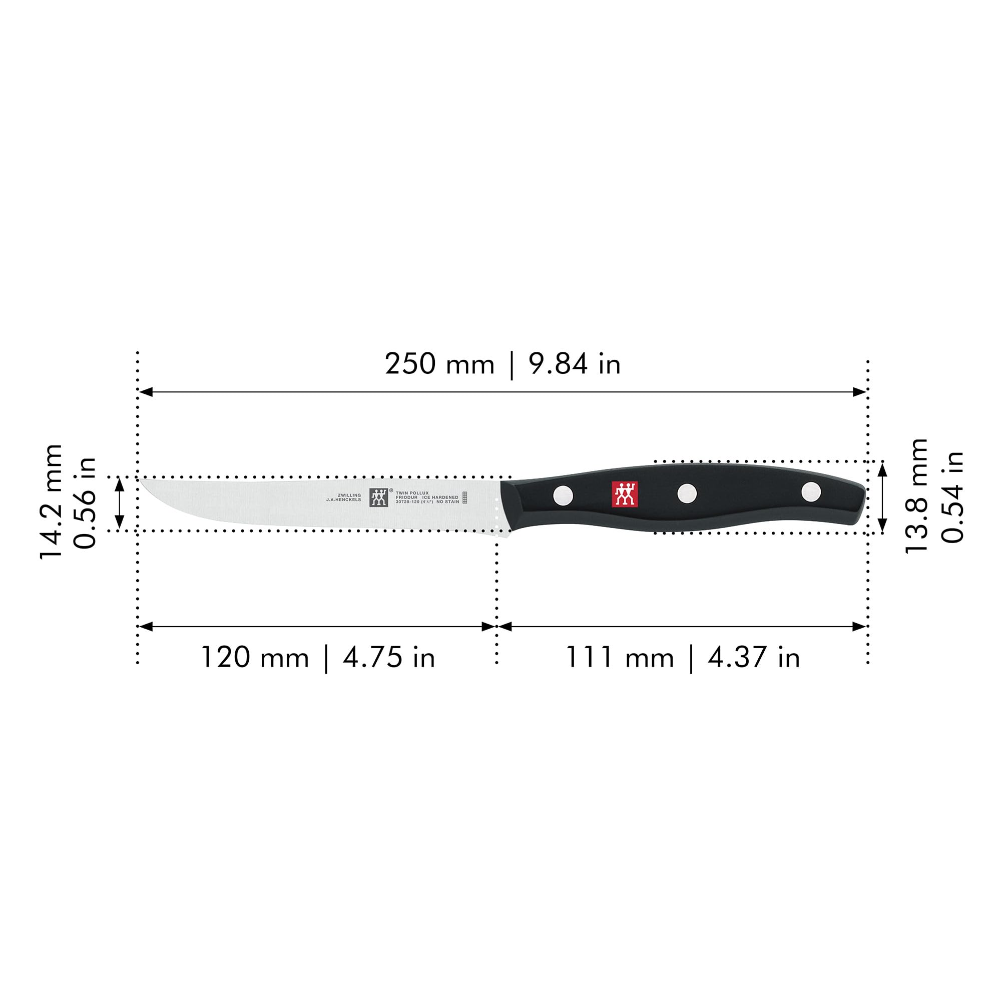 ZWILLING Twin Signature Steak Knife Set of 4 - Premium German Stainless Steel Knives - Razor Sharp Blades - Dishwasher Safe - Perfect for Steak Dinners, BBQ Parties & Fine Dining