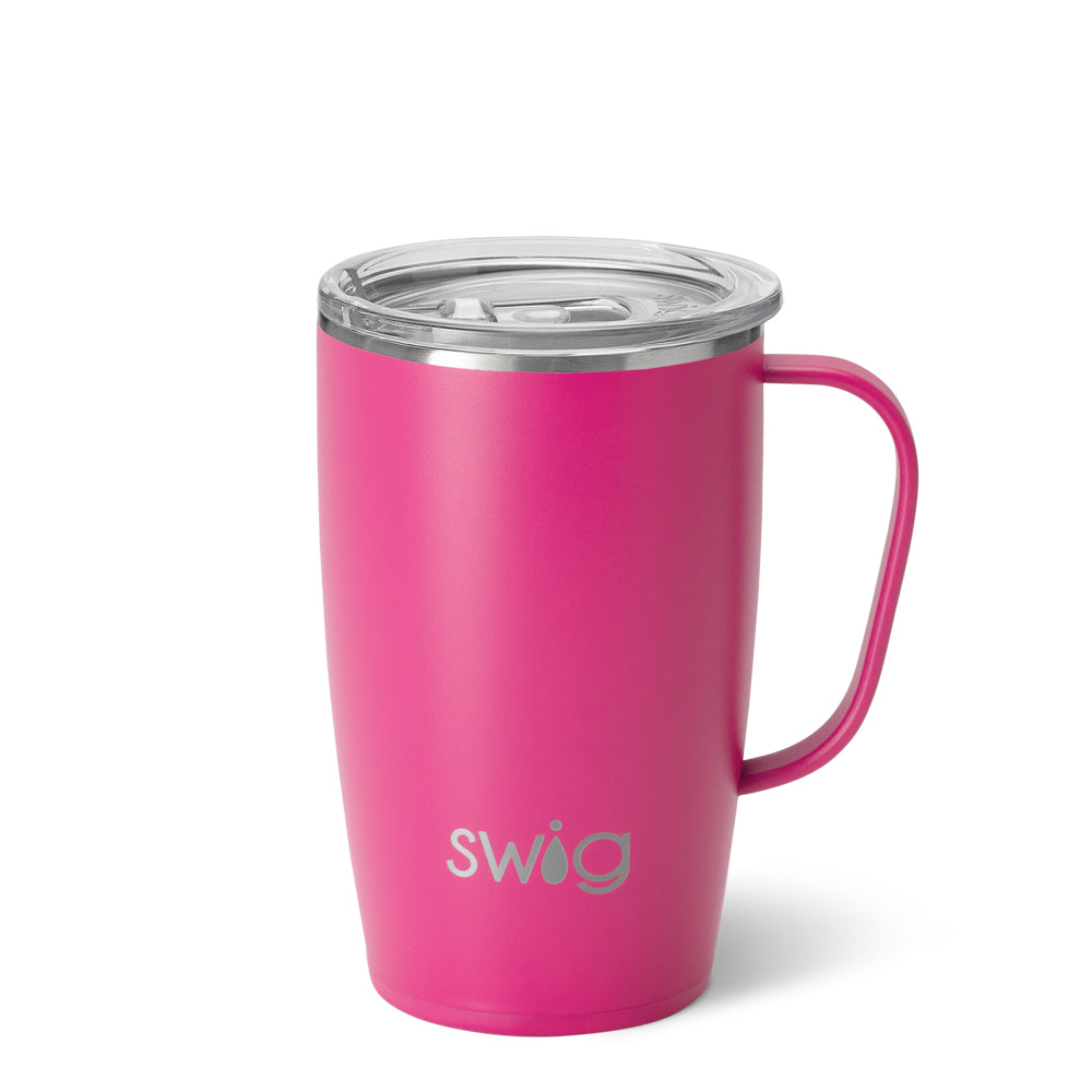 18oz Hot Pink Insulated Travel Mug - Leak-Proof Stainless Steel Coffee Tumbler for Commuting, Hiking & Office Use