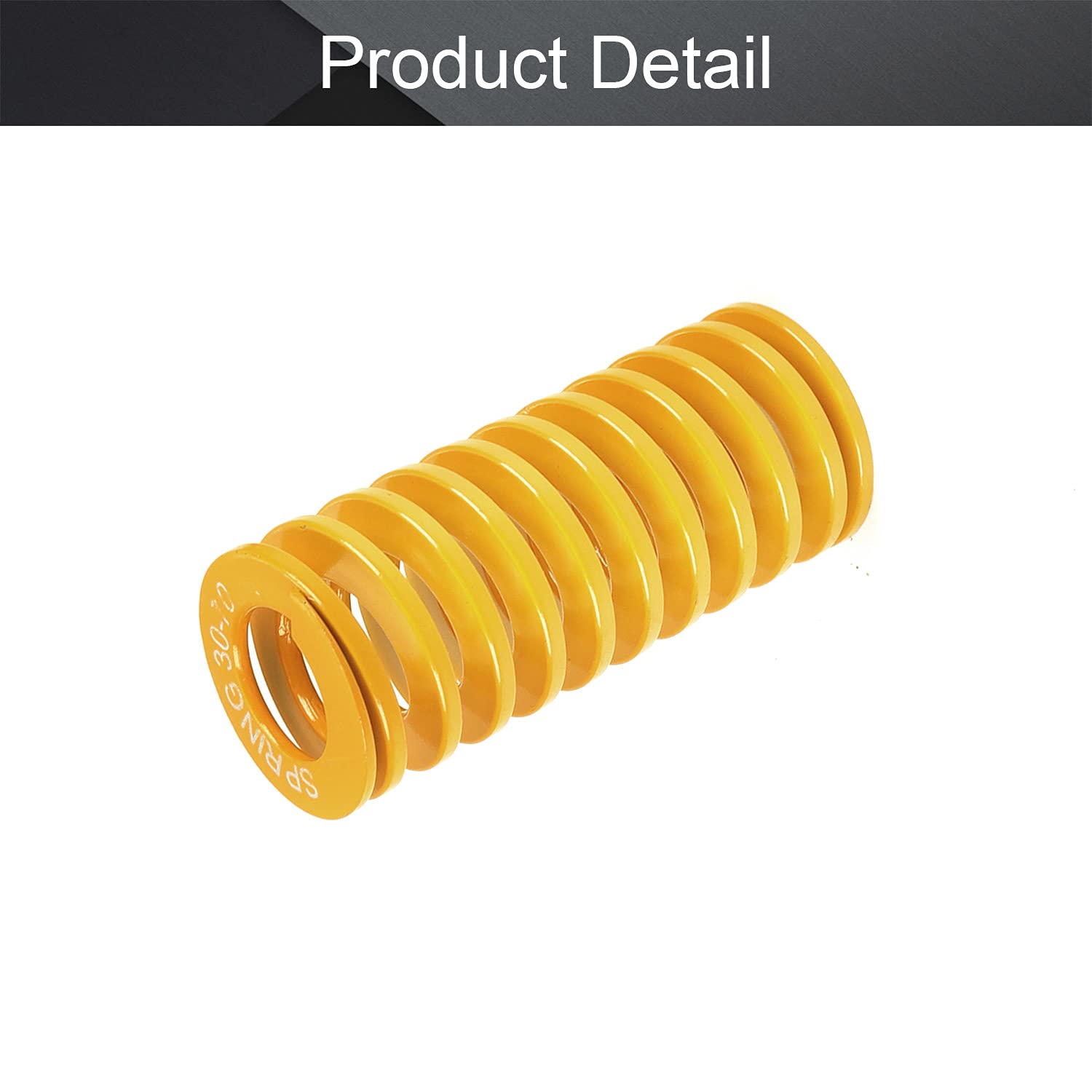MroMax 3D Printer Die Spring - 30mm OD 70mm Long Yellow Compression Spring for 3D Printer Bed Leveling | Light Load Spiral Stamping Mold Spring | Perfect for 3D Printing, CNC Machines & Industrial Applications