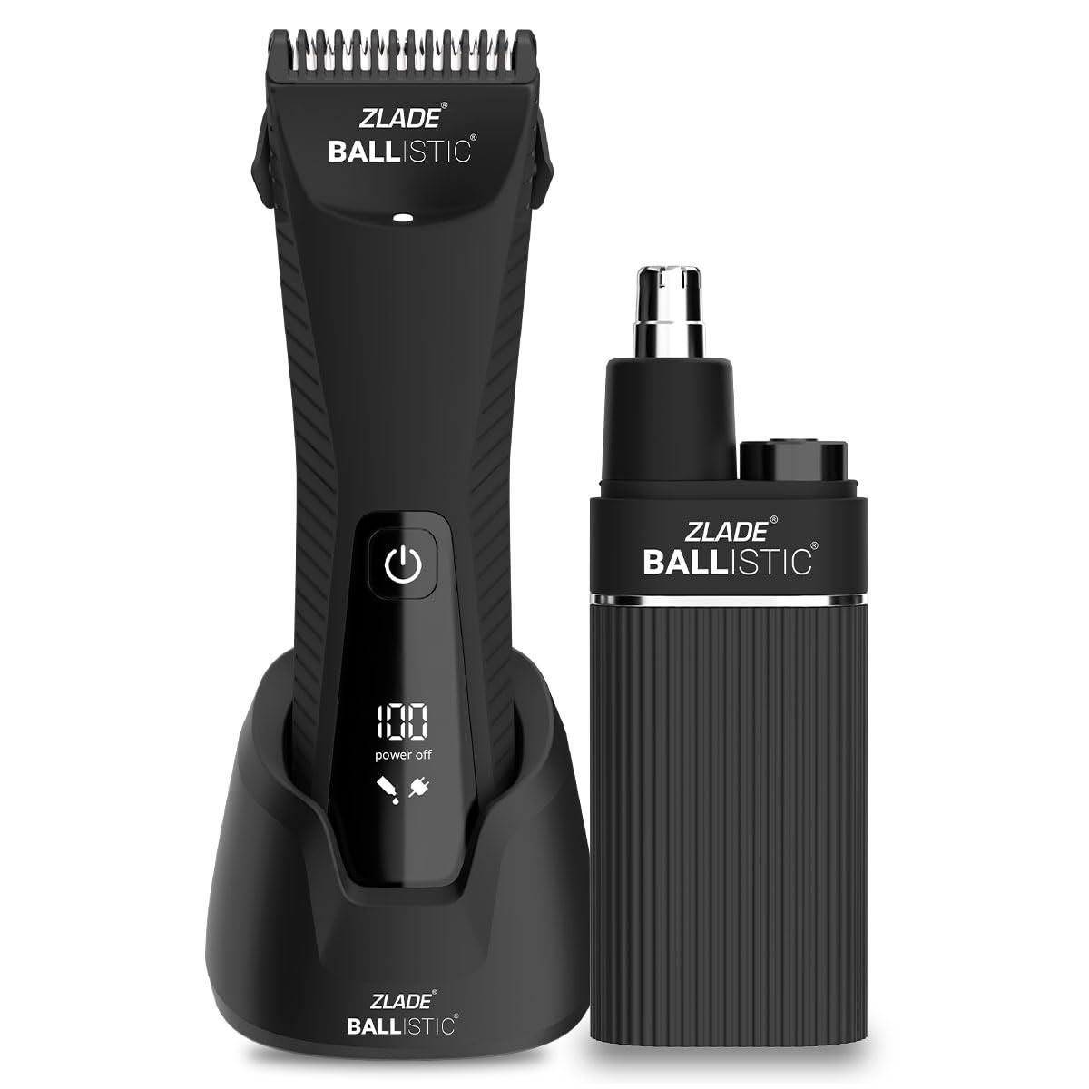 ZLADE Ballistic Turbo 3.0 Full Body & Facial Hair Trimmer Kit - Waterproof Electric Grooming Set for Men with Nose Ear Trimmer - Perfect for Travel, Gym & Home Use