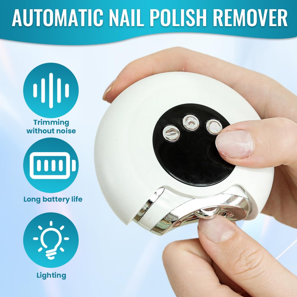 2025 Upgraded 2-in-1 Electric Nail Clipper & Polisher for Adults & Seniors - Automatic Nail Trimmer for Fingers & Toes (White) | Perfect for Home, Travel & Elderly Care