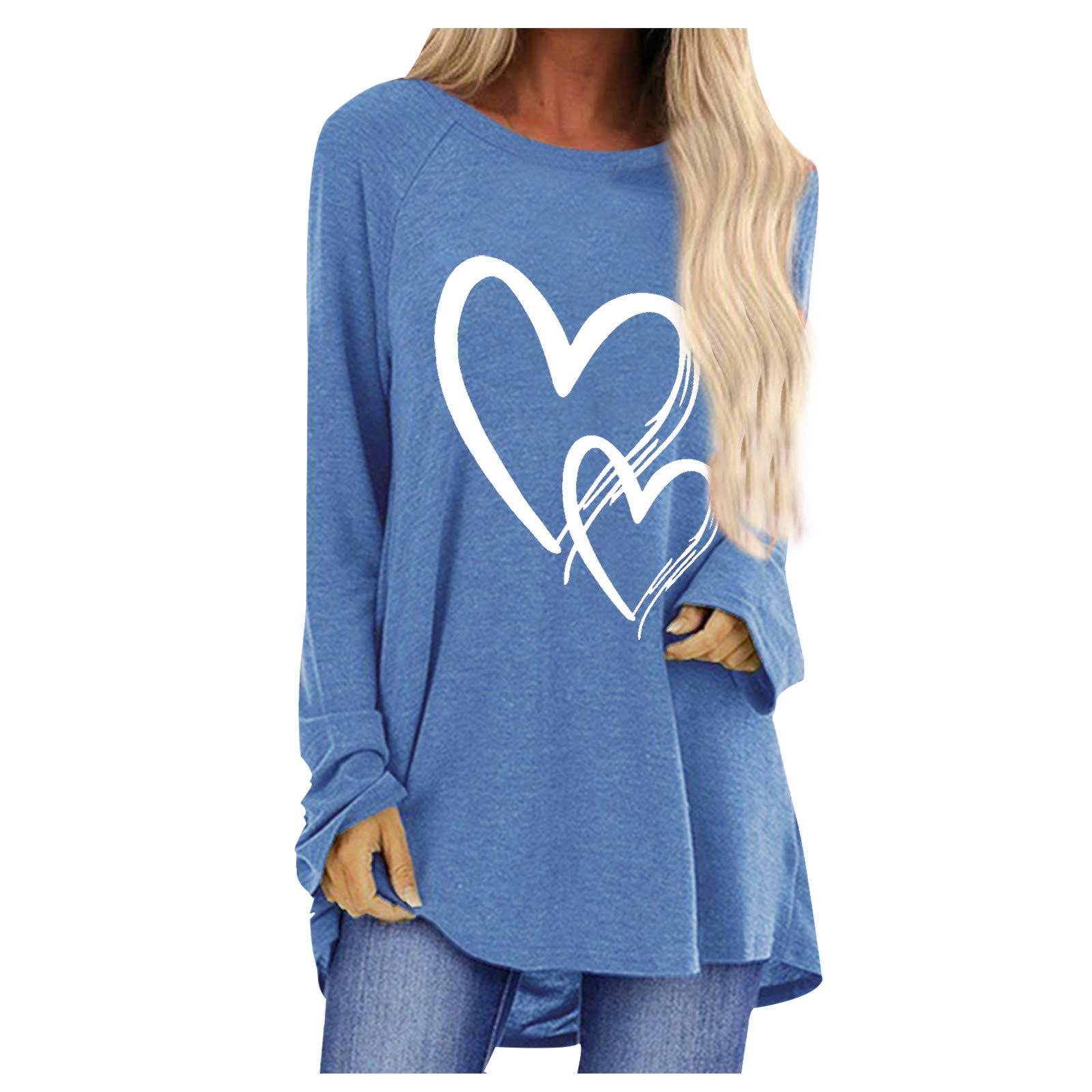 Women's Long Sleeve V-Neck Tunic Tops - Casual Loose Floral Print Blouse for Fall | Comfortable Everyday Wear, Office Outfits & Weekend Style