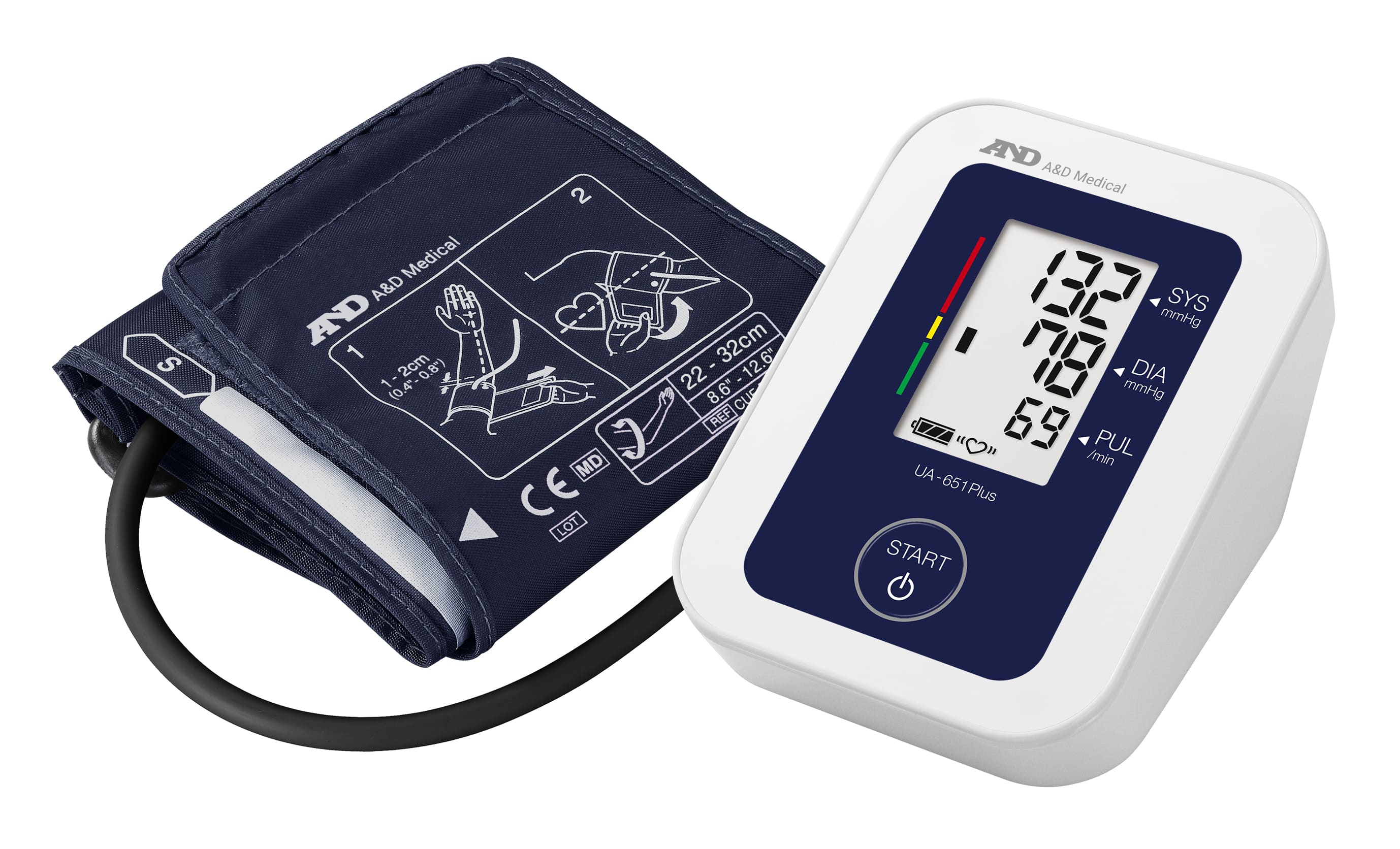AND UA-651 PLUS Upper Arm Blood Pressure Monitor - Accurate Digital BP Cuff for Home Use, Clinics & Health Monitoring