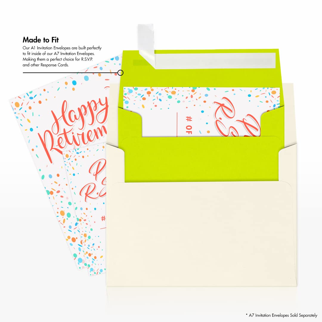 Premium LUXPaper 4Bar A1 Invitation Envelopes - Self-Sealing Peel & Press Closure - 3 5/8