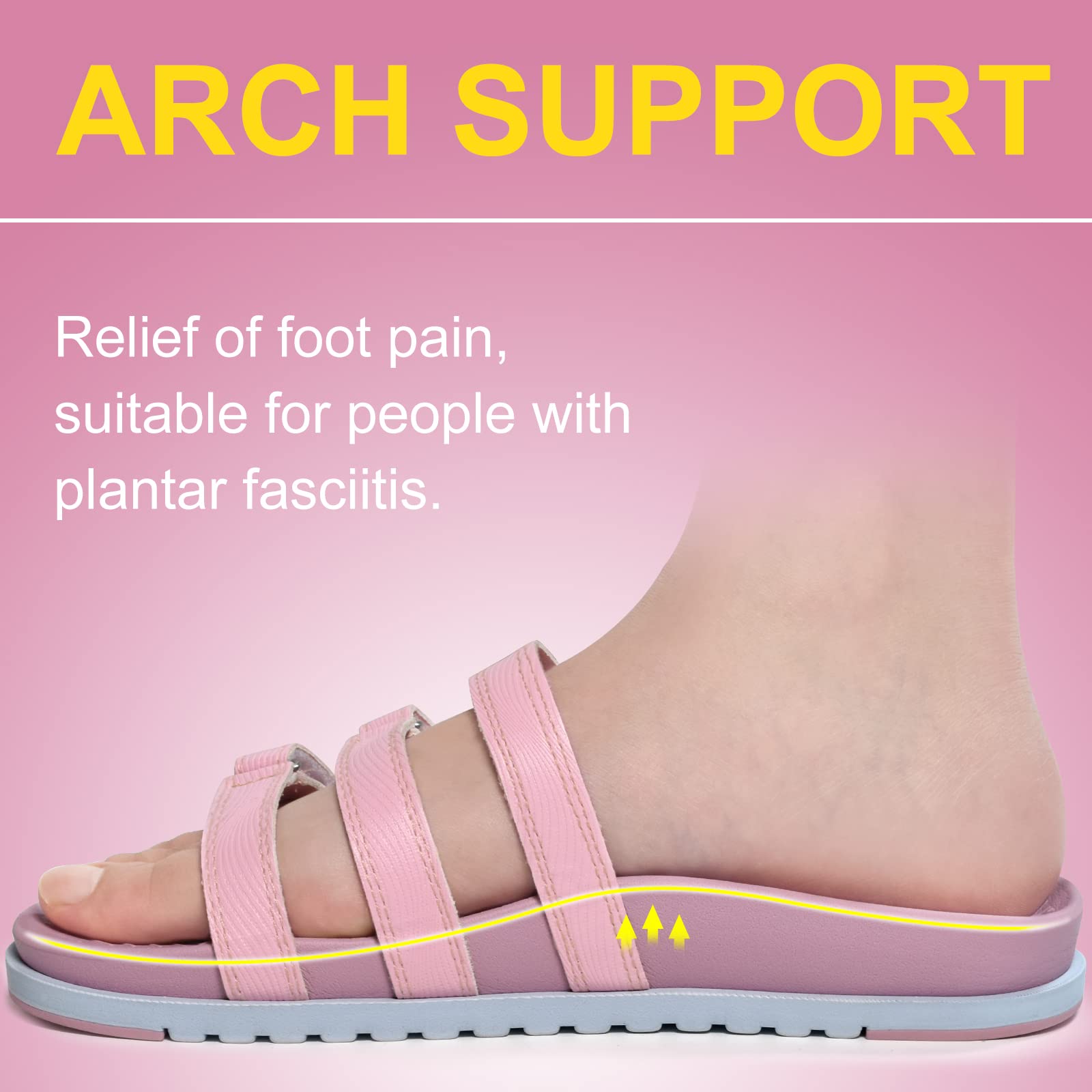 **KuaiLu Women's Orthotic Slides - Comfortable Plantar Fasciitis Sandals with Arch Support, Soft Cushion & Adjustable Straps - Lightweight Slip-On Sandals for Walking, Travel & Home Use**