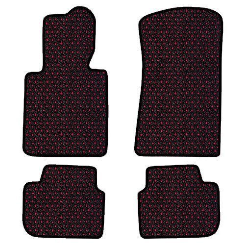 Custom Fit Handmade USA Coco Mats for Cars - Black Blue Dot 4-Piece Set (Front & Rear) | Durable, Eco-Friendly Floor Mats for Any Vehicle Make/Model - Perfect for Daily Commute & Road Trips
