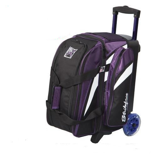 KR Strikeforce Cruiser Smooth Double Roller Bowling Bag - Purple, White & Black | Perfect for League Play & Tournament Travel
