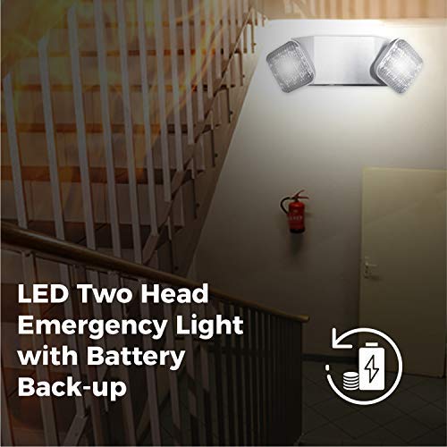 Ciata Ultra-Bright LED Emergency Lights with Battery Backup - 2 Pack Commercial & Home Use Fire Safety Lights - Durable Engineering-Grade Thermoplastic - Perfect for Power Outages, Storms & Emergency Situations