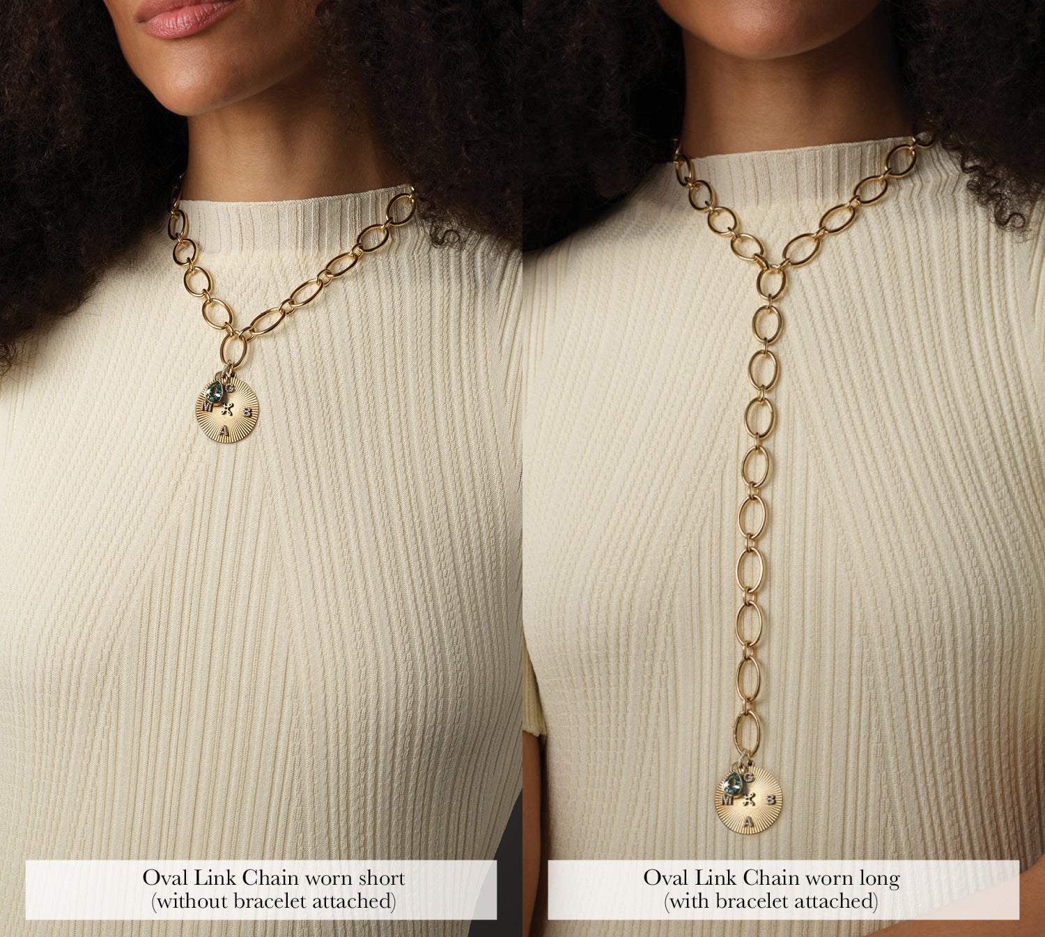 Stylish Oval Link Chain & Bracelet Set for Women - Trendy Gold & Silver Jewelry Gift for Her | Perfect for Parties, Dates & Everyday Wear