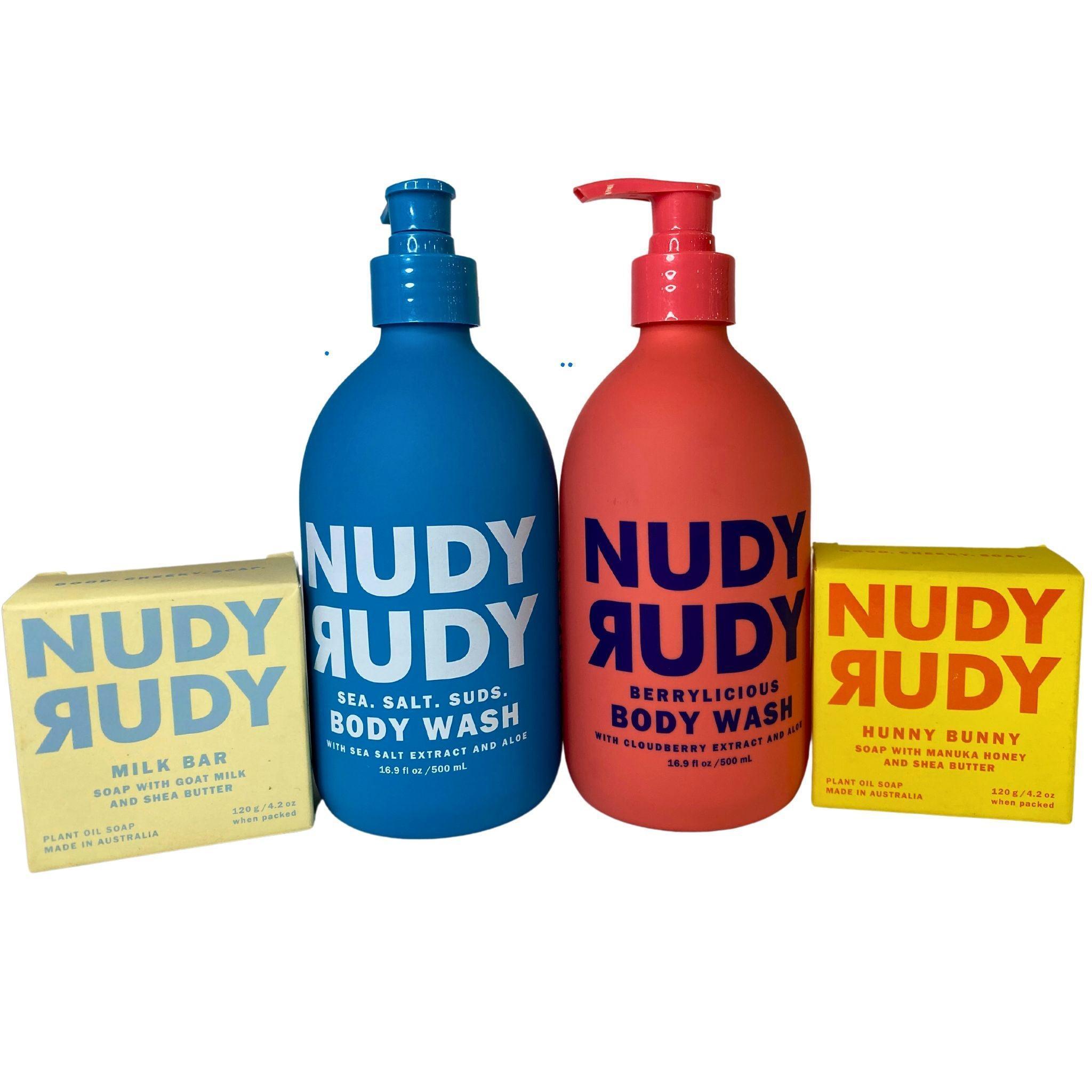 Nudy Rudy Body Wash & Soap Bars Set - 26 Piece Luxury Bath & Shower Gift Set for Women - Perfect for Spa Day, Self Care & Relaxation