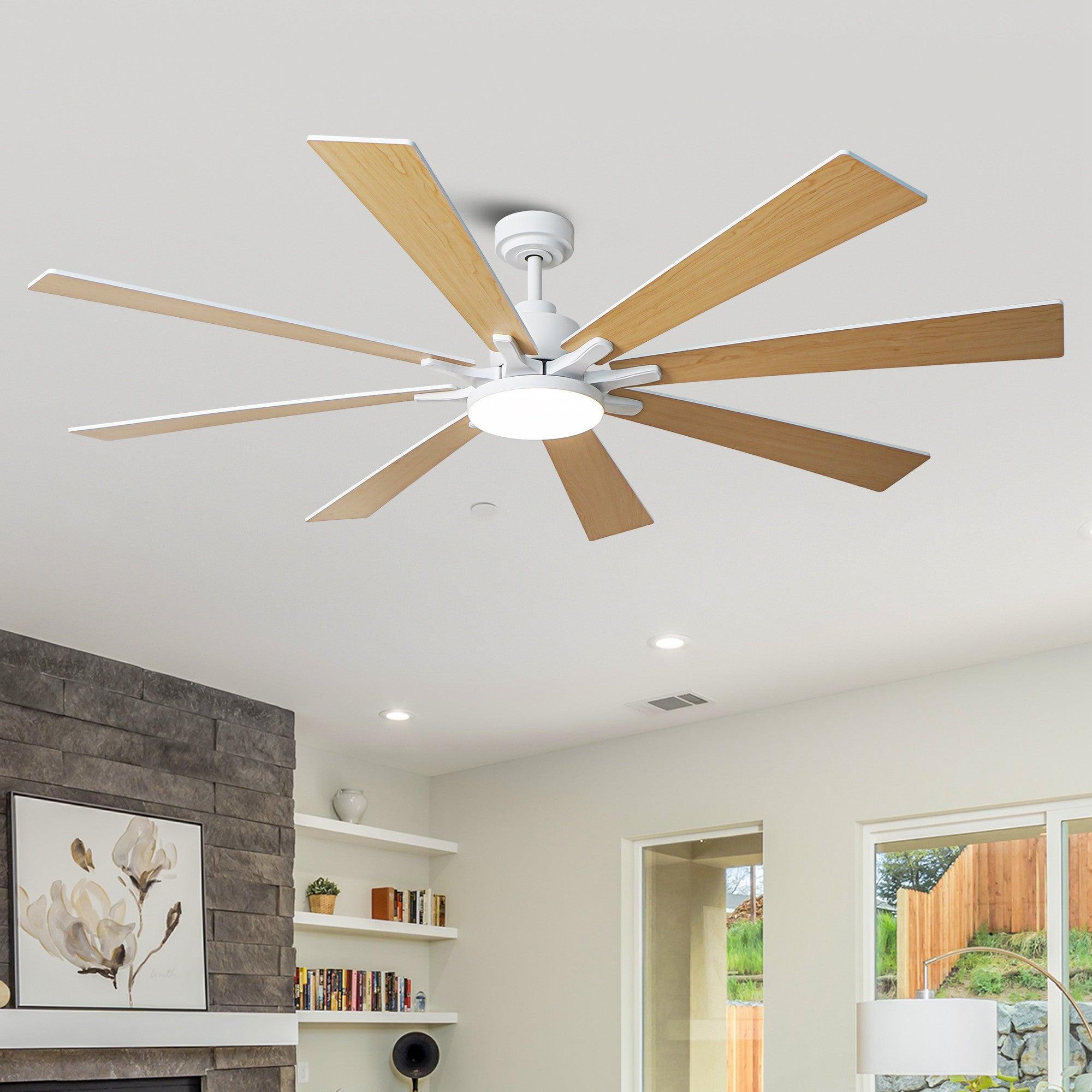 72 Inch Elbe Modern Ceiling Fan with Light Kit & Remote Control - Perfect for Living Room, Bedroom, and Large Spaces