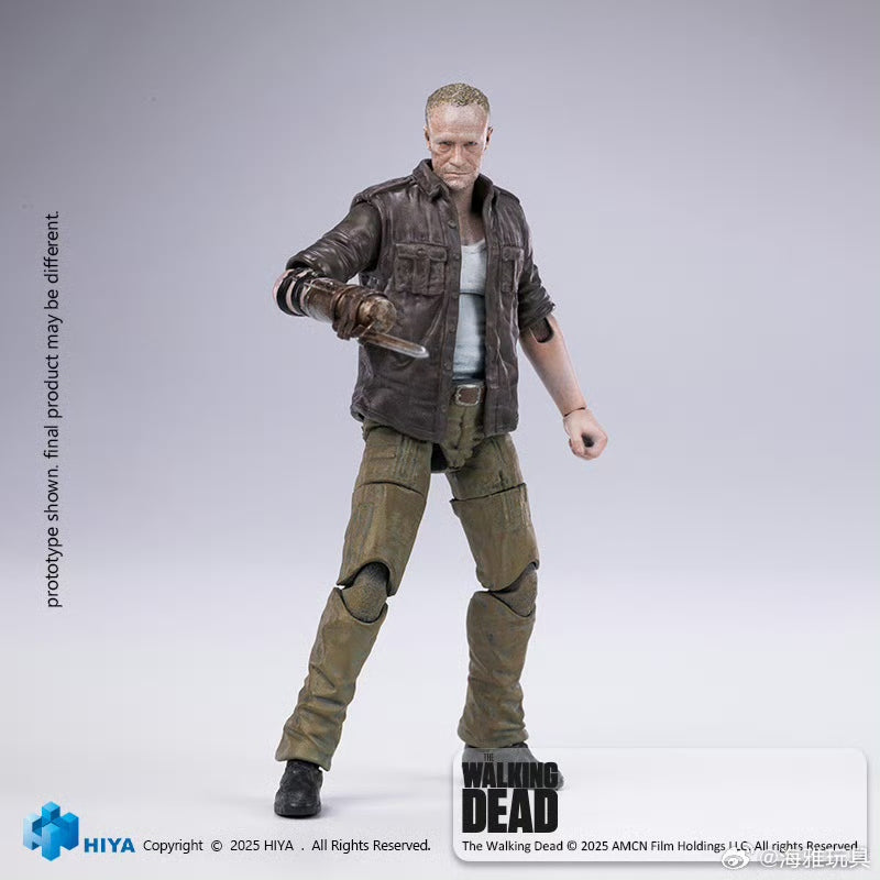 Pre Order 1/18 HIYA 4inch The Walking Dead Merle Action Figure - Highly Detailed Collectible Miniature for Display & Role Play Scenes