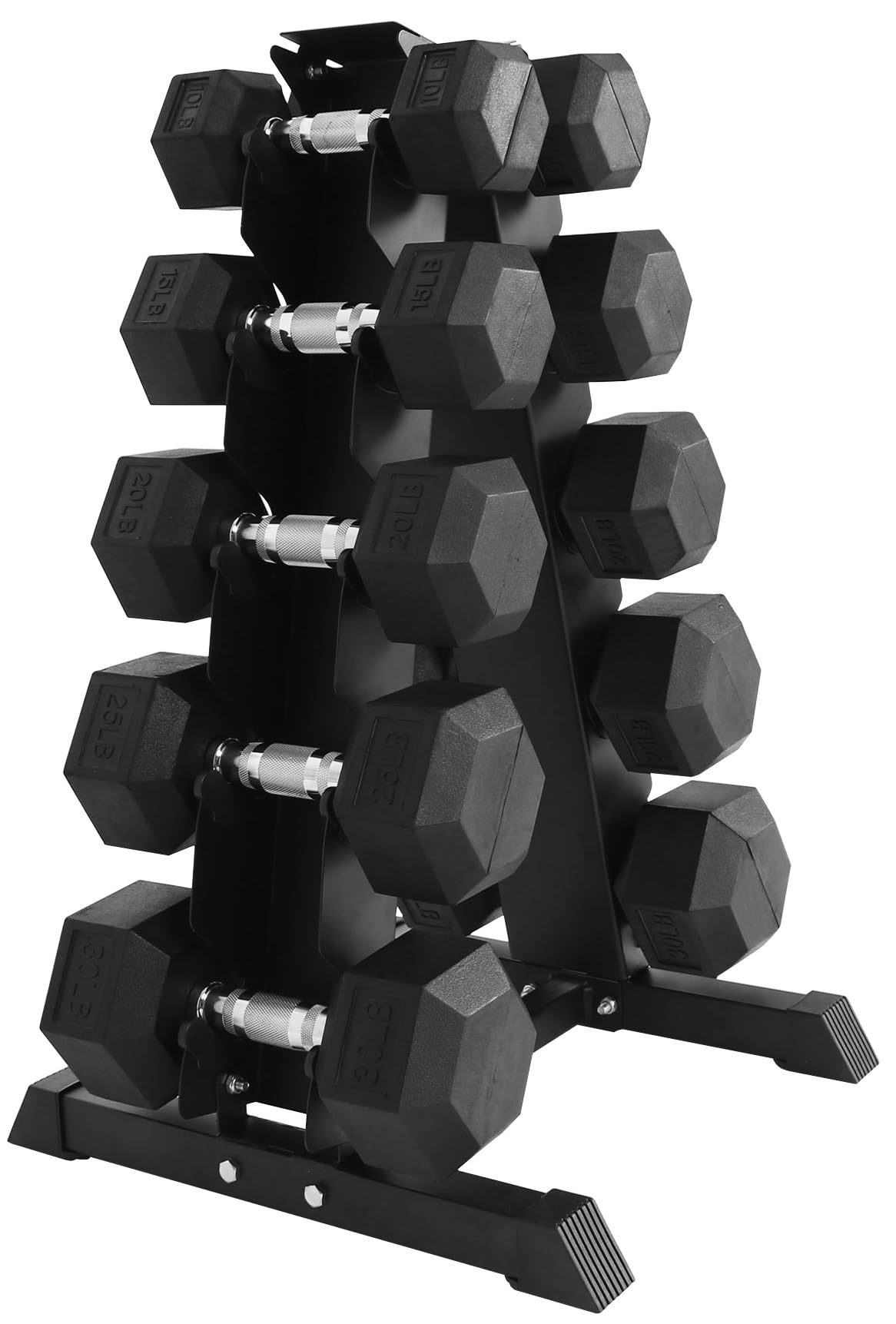 Premium Rubber Coated Hex Dumbbell Set - 5-50lbs Weight Options for Home Gym & Strength Training | Non-Slip Grip, Durable Rubber Coating for Floor Protection | Perfect for CrossFit, HIIT & Home Workouts