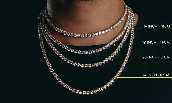 3mm Tennis Chain Necklace - 14K Gold Plated Solitaire Pendant for Men & Women | Perfect for Casual Wear, Parties & Special Occasions
