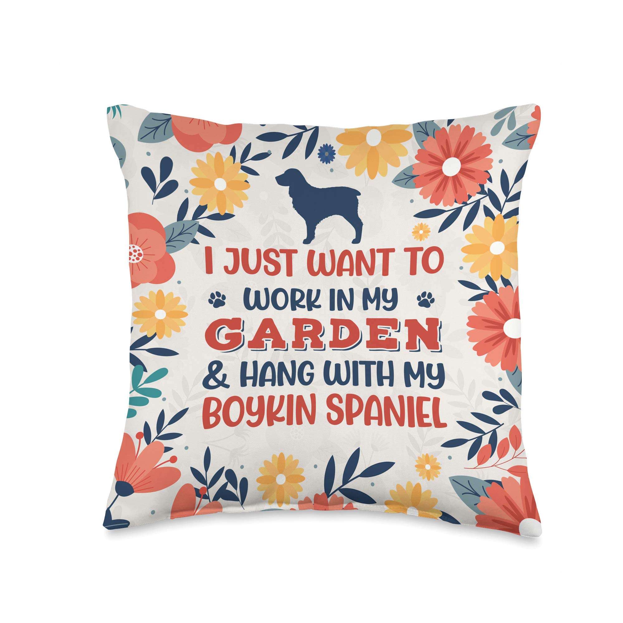 Boykin Spaniel Mom Gift - Cute Dog Lover Throw Pillow for Gardeners, Home Decor & Cozy Living Room Accent