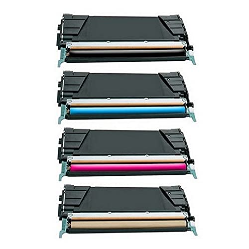 Lexmark C520N/C530DN High Yield Toner Cartridge Combo Pack (Black, Cyan, Magenta, Yellow) - C5202MP Replacement for Laser Printers | Office & Home Printing Supplies