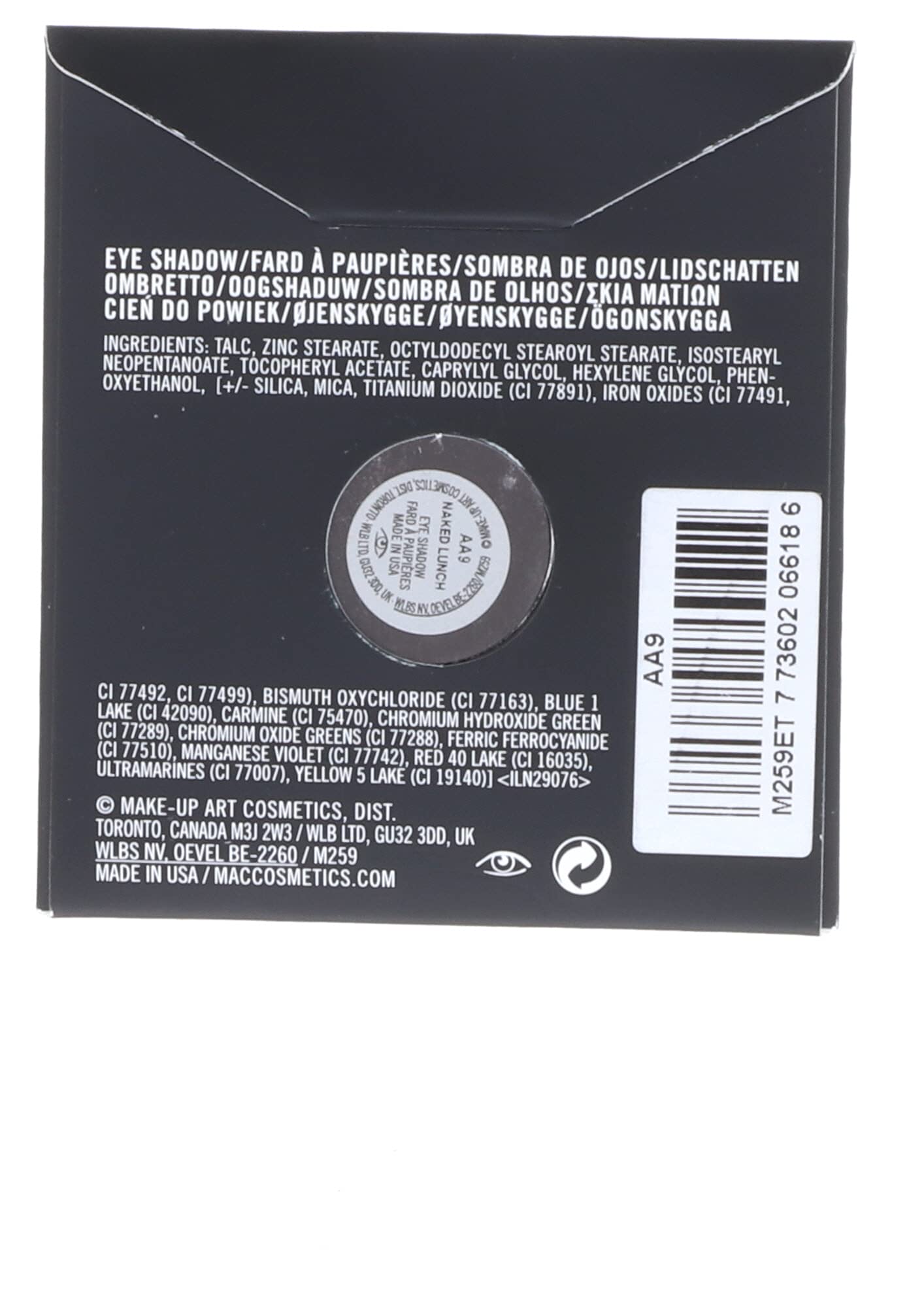 MAC Small Eye Shadow Refill Pan - Naked Lunch (1.5g/0.05oz) | Highly Pigmented, Long-Lasting Eyeshadow for Everyday Makeup & Special Occasions
