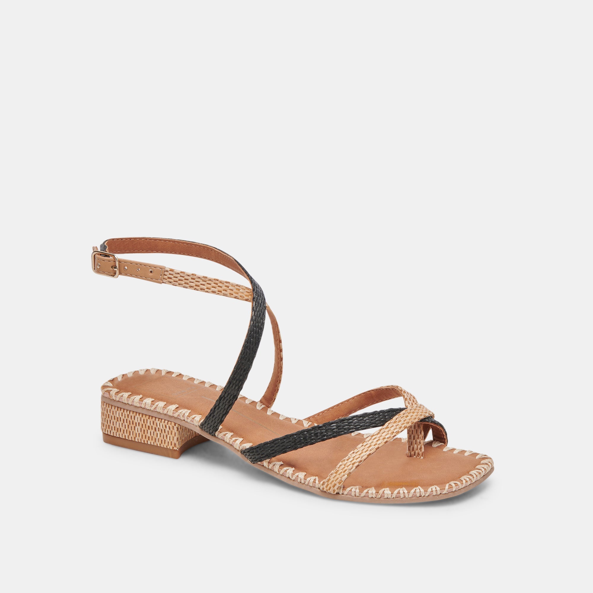 BRINN SANDALS - Black Natural Raffia Women's Sandals | Comfortable & Stylish for Beach, Vacation & Summer Outfits