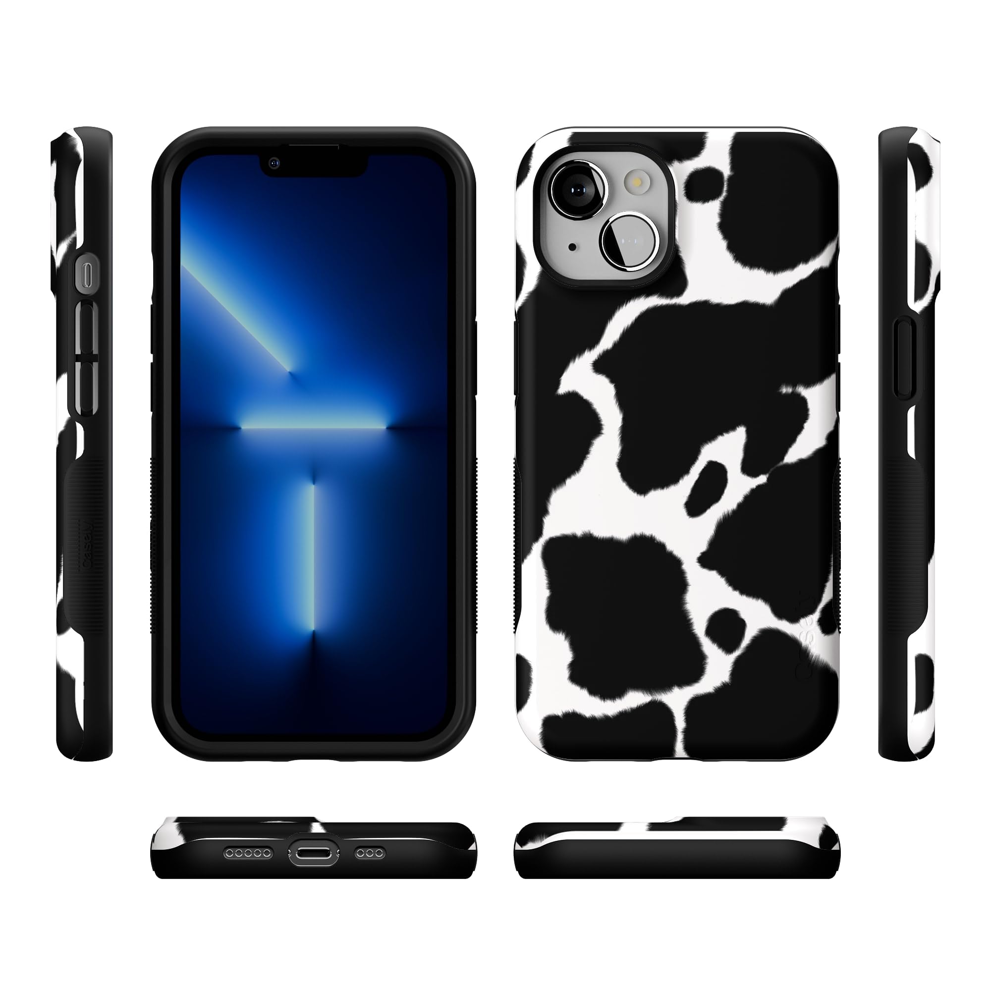 Casely iPhone 13 Case with MagSafe Compatibility - Trendy Cow Print Design for Women & Girls - Perfect for Everyday Use, Work & School Accessories