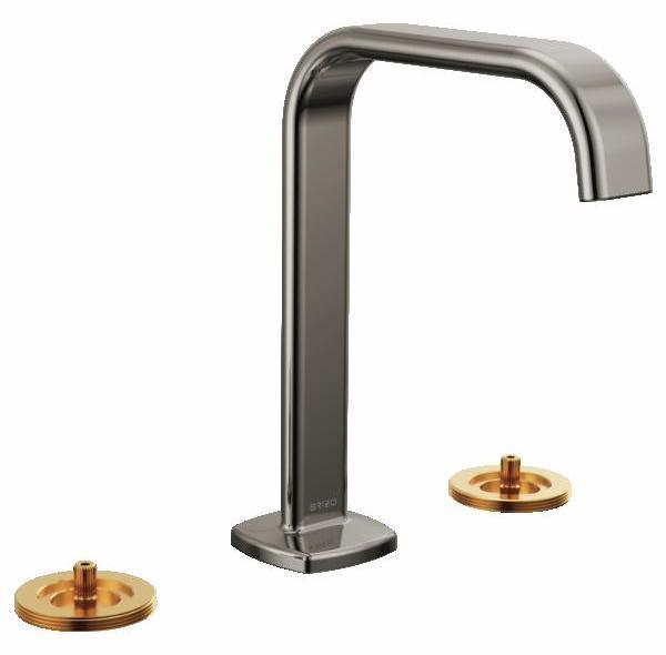 Allaria Widespread Bathroom Faucet - 1.2 GPM Water-Saving Square Spout in Brilliance Black Onyx (Model 65368LF BNXLHP ECO Brizo) | Modern Bathroom Upgrade for Vanities & Powder Rooms