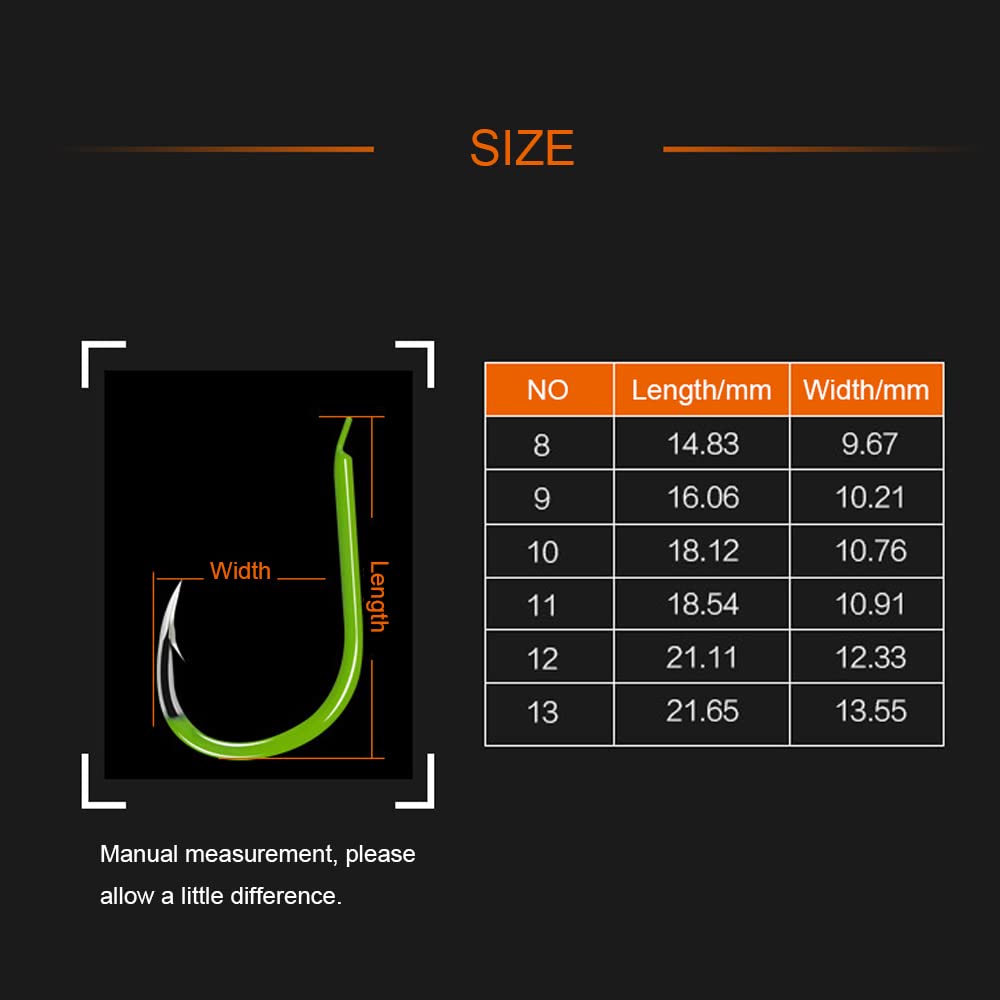 50pcs High-Quality Fluorescent Fishing Hooks - Strong Cn Steel with Bright Colors for Night Fishing - Perfect for Bass, Trout and Saltwater Fishing