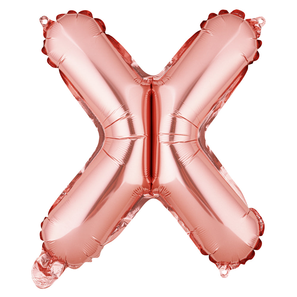 Rose Gold Mylar Letter X Balloon - 16