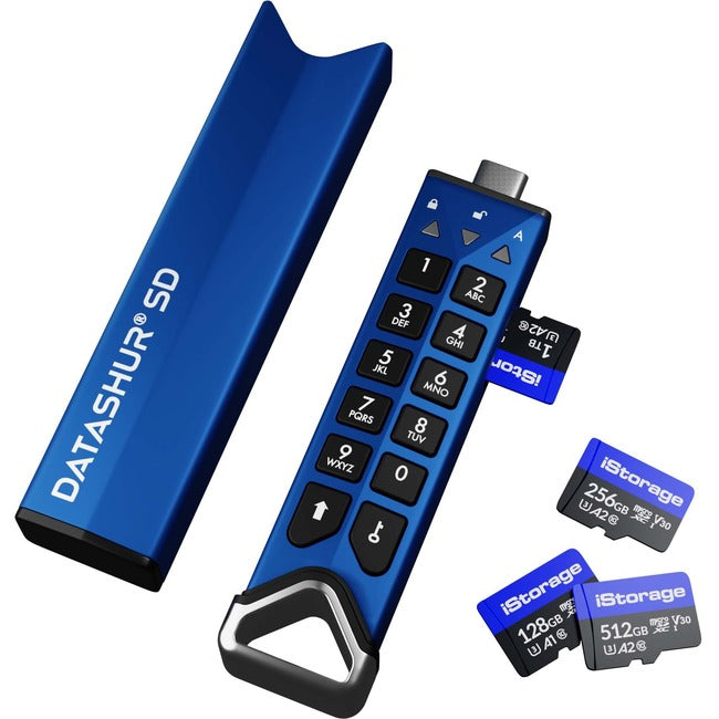 2 Pack iStorage datAshur SD Encrypted USB Flash Drive with Removable MicroSD Cards (Sold Separately) - Password Protected, FIPS Compliant Secure Storage for Business & Government Data - Perfect for Secure File Sharing & Confidential Collaboration