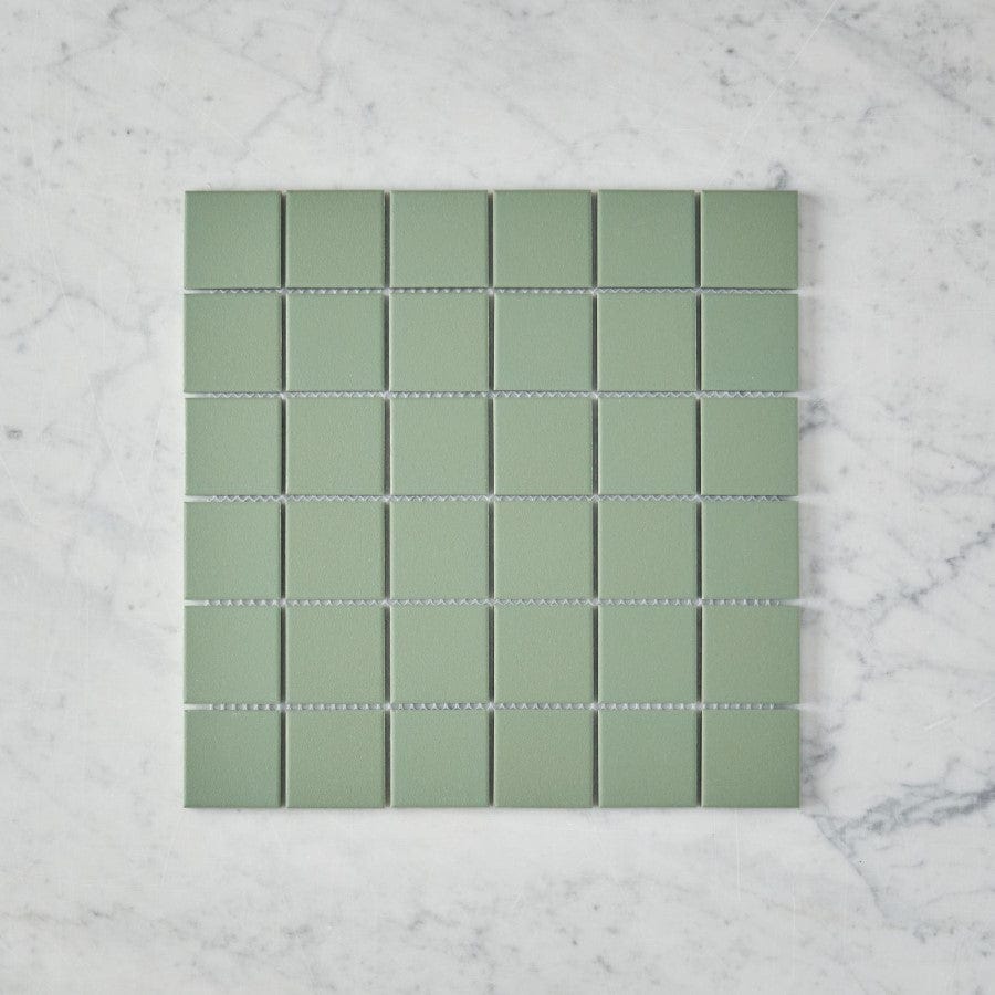 Premium Haddon Sage Matte Medium Square Tile - 12x12 Inch Ceramic Wall & Floor Tile - Waterproof & Durable for Kitchen Backsplash, Bathroom, Shower, and Living Room Decor