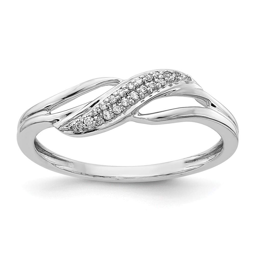 14K White Gold Diamond Fashion Ring for Women - Size 7 Elegant Jewelry Gift for Anniversary, Engagement & Special Occasions