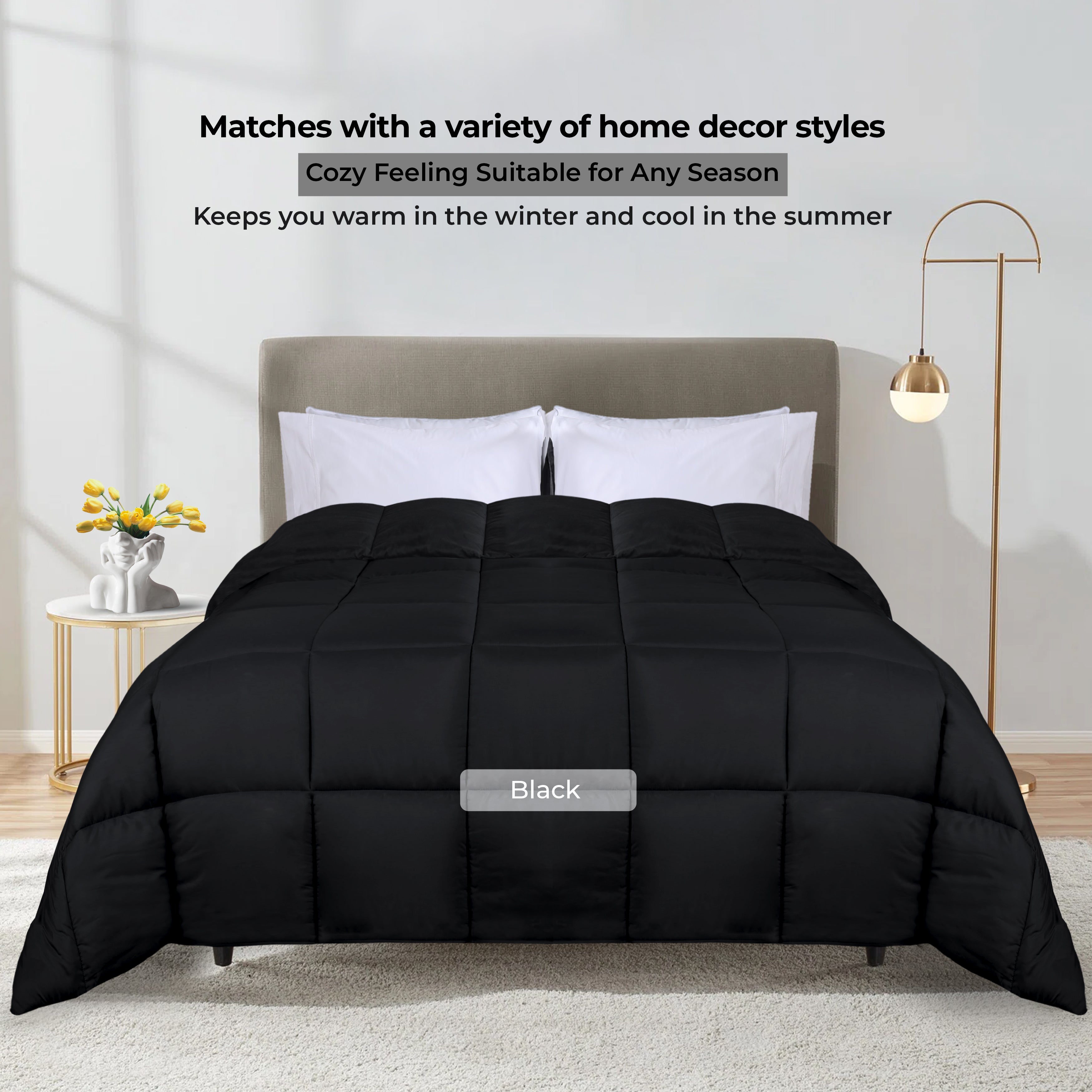 Luxury Brushed Microfiber Reversible Comforter Set - Ultra Soft Bedding for All Seasons - Perfect for Master Bedroom, Guest Room & Dormitory