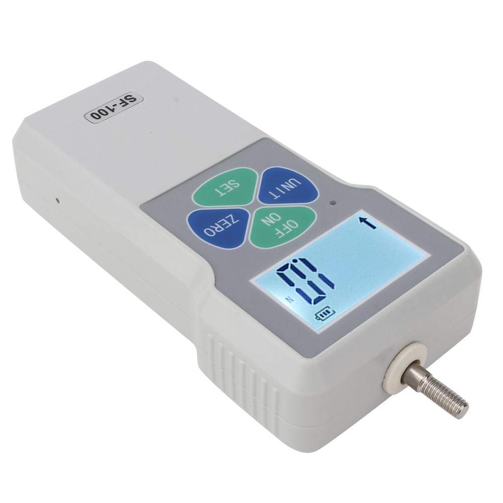 100N Digital Force Gauge Push Pull Tester - SF-100 Portable Spring Dynamometer with LCD Display (N/KG/LB) - High Precision Thrust Meter for Industrial Testing, Quality Control & Material Strength Measurement