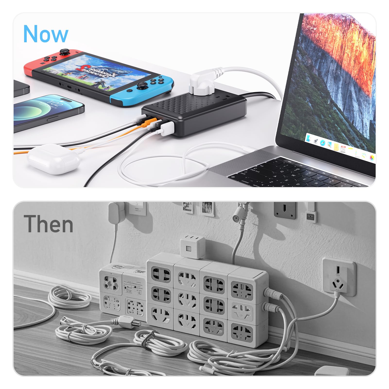 140W USB C Charging Station with GaN III Technology - 8-in-1 Fast Charger Hub, PD 65W Laptop Adapter for MacBook Air/Pro, iPhone 16/15, Galaxy S24 | Perfect for Home Office, Travel & Multi-Device Charging