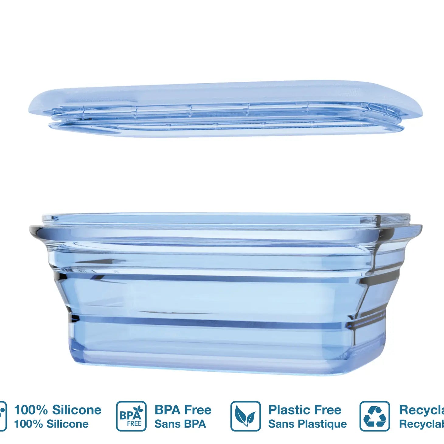 Minimalist Blue Collapsible 660ml Water Bottle - Perfect for Travel, Hiking & Outdoor Activities
