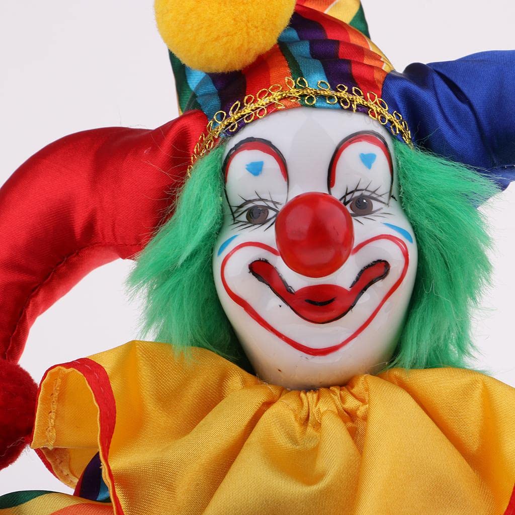 38cm Adorable Smiling Porcelain Clown Doll - Perfect Kids Birthday Gift, Halloween & Christmas Decor, Table Centerpiece for Parties & Home Décor