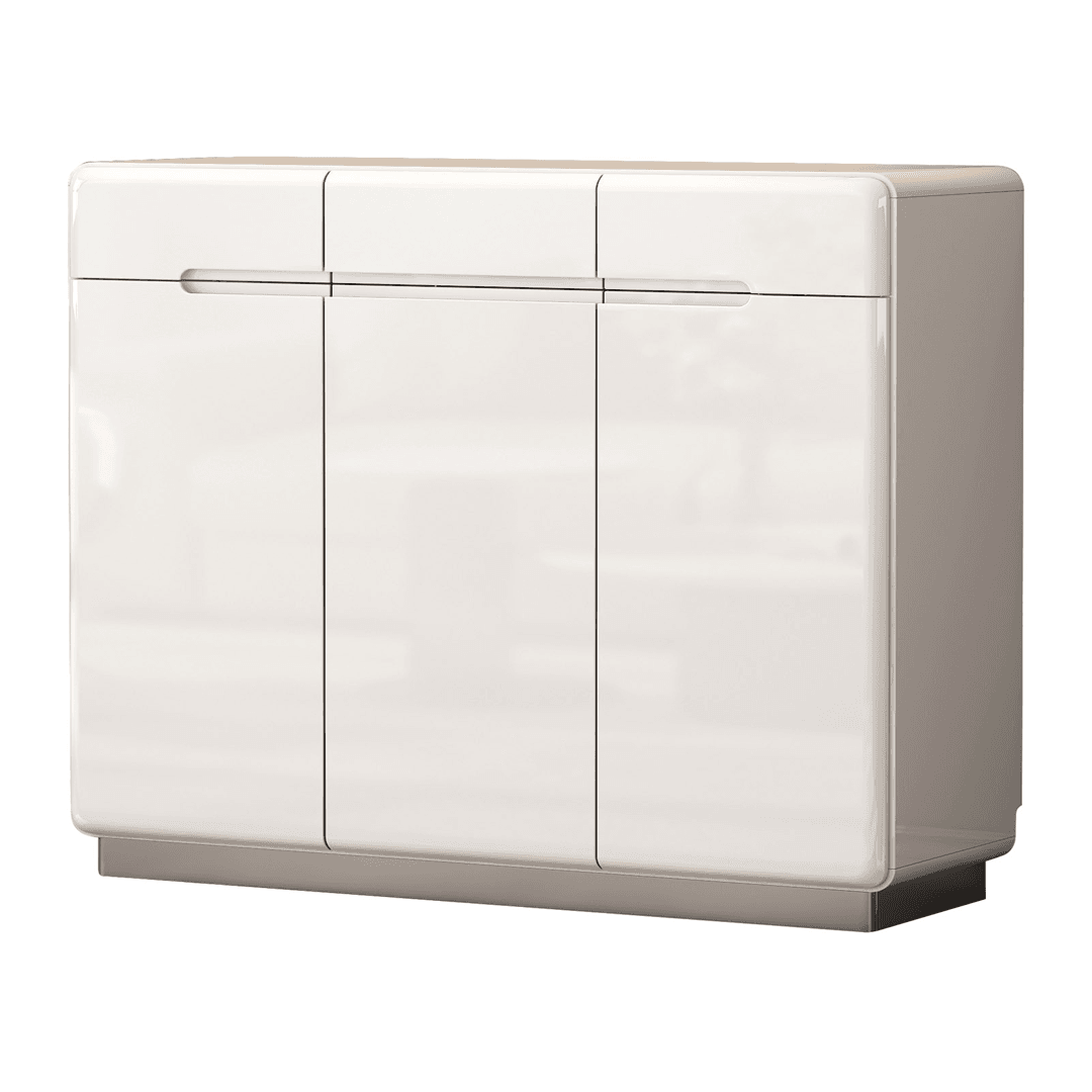 Estrella Senior 3-Door White Shoe Cabinet - 120cm Storage Organizer for Entryway, Hallway & Closet - Space Saving Shoe Rack for Home & Office