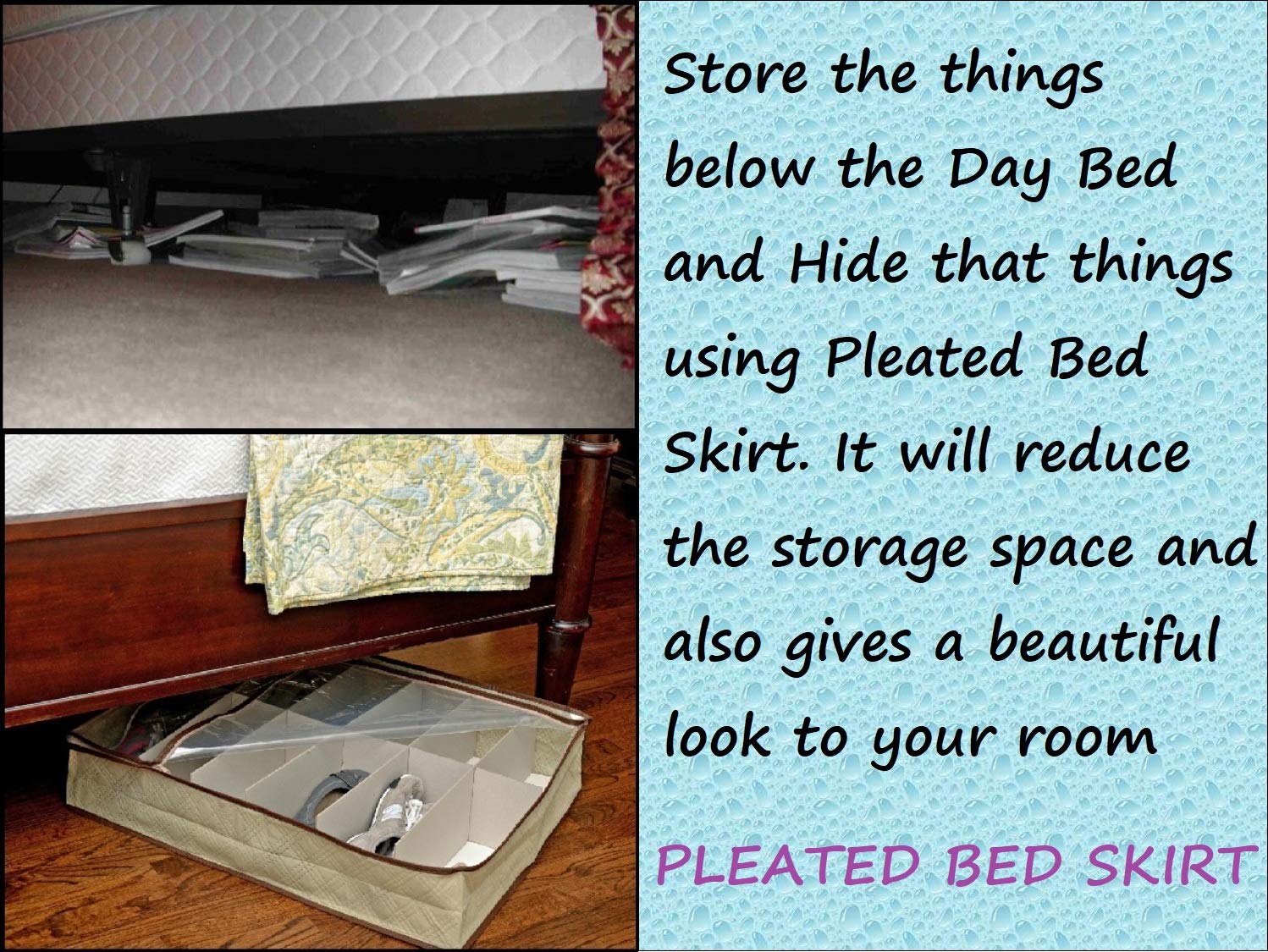 Premium Twin Size Daybed Skirt - Brushed Microfiber Pleated Design with Split Corners | 3-Side Coverage (39