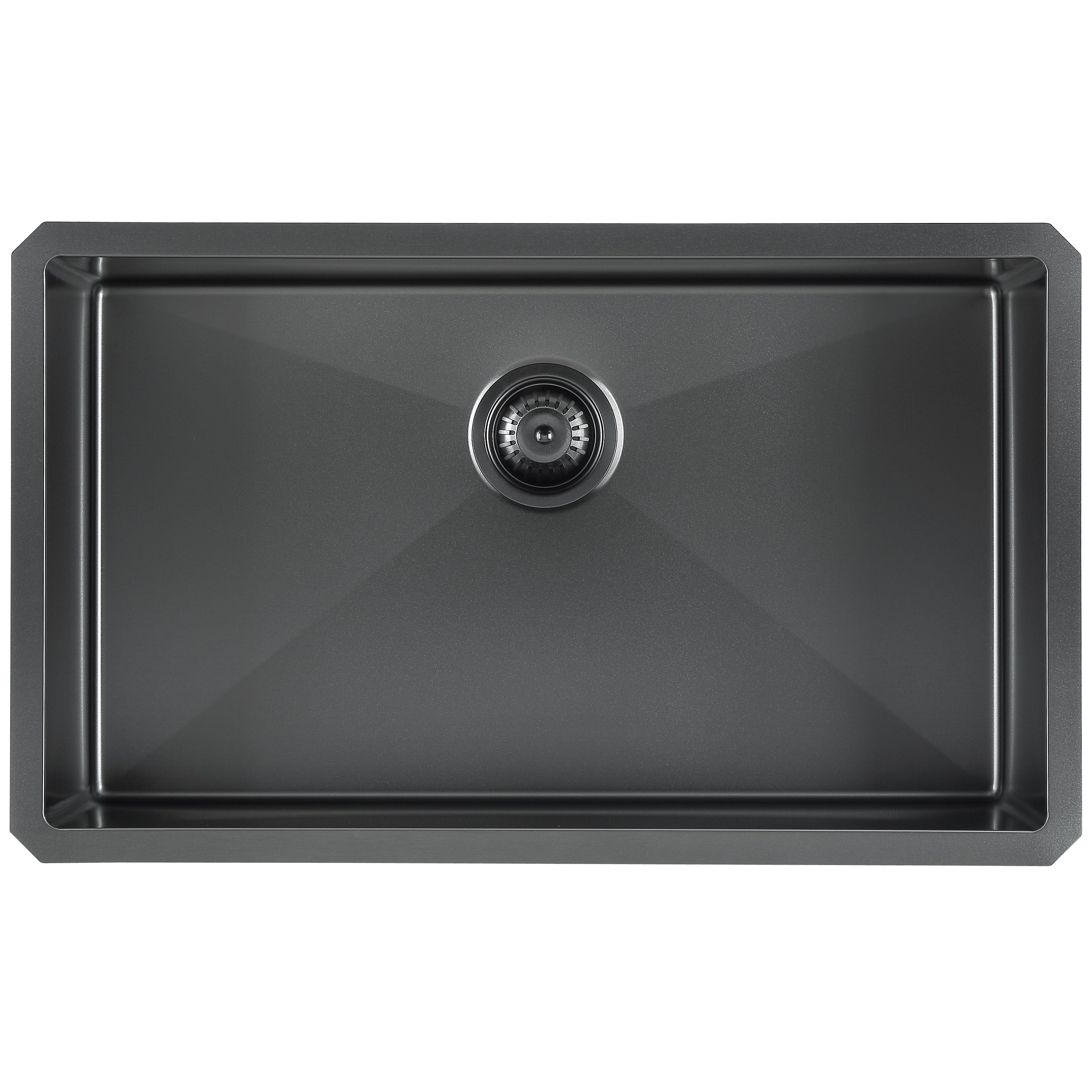 Premium 30-inch Undermount Single Bowl Stainless Steel Kitchen Sink with Black PVD Nano Coating, Grid & Strainer - Ideal for Modern Kitchens, Restaurants & Commercial Use