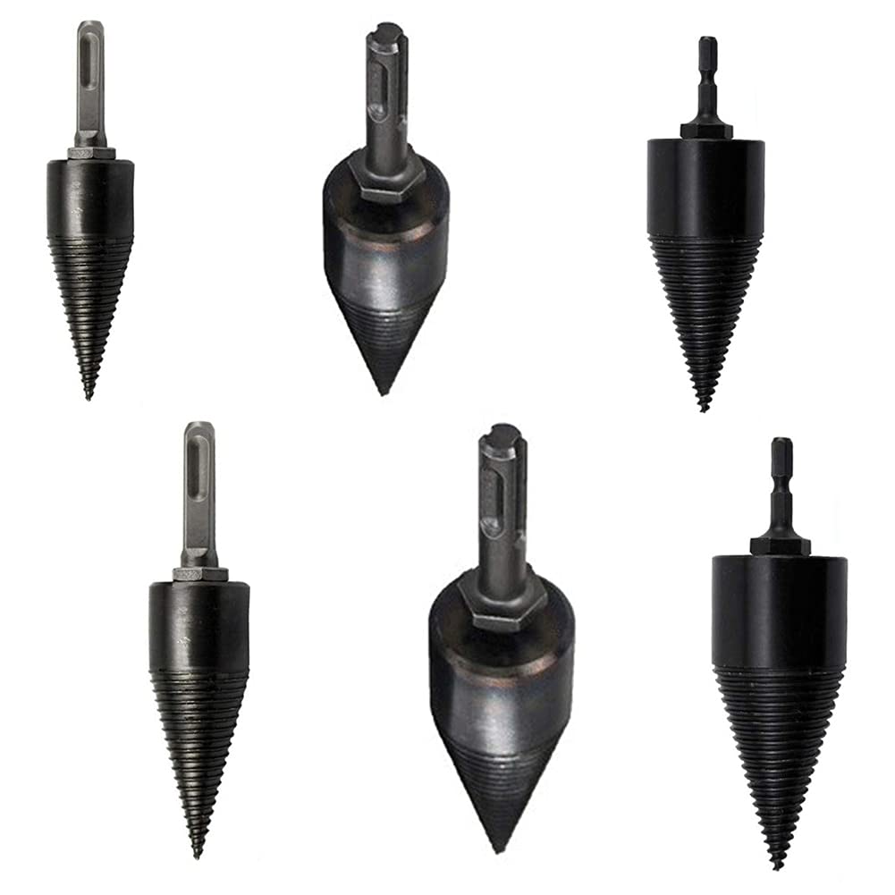 Firewood Splitting Drill Bit - 32mm Square Handle Wood Cone Reamer Punch Driver for Log Splitting & Firewood Processing - Perfect for DIY Firewood, Woodworking, and Outdoor Camping