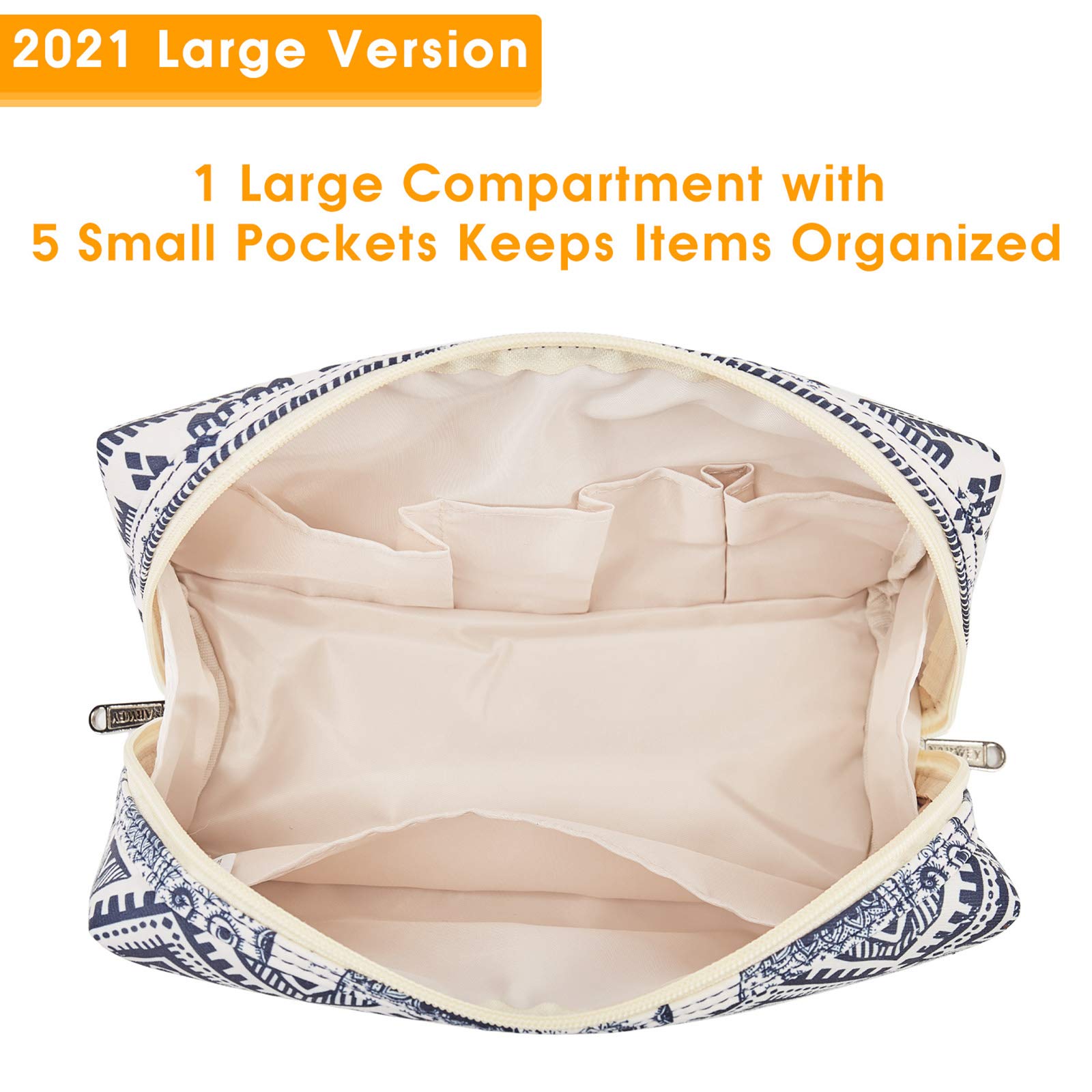 Narwey Cute Elephant Makeup Bag for Women - Travel Cosmetic Organizer for Toiletries & Makeup