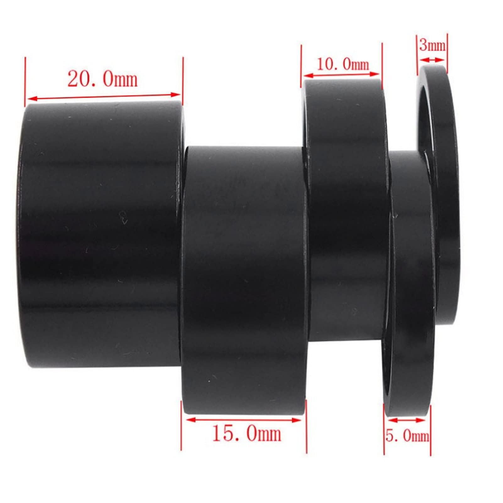 Aluminum Alloy Bike Headset Spacer Set - 5Pcs (3mm/5mm/10mm/15mm/20mm) for Mountain Bike Front Fork Stem - Durable Lightweight Washers for Cycling & Bike Maintenance
