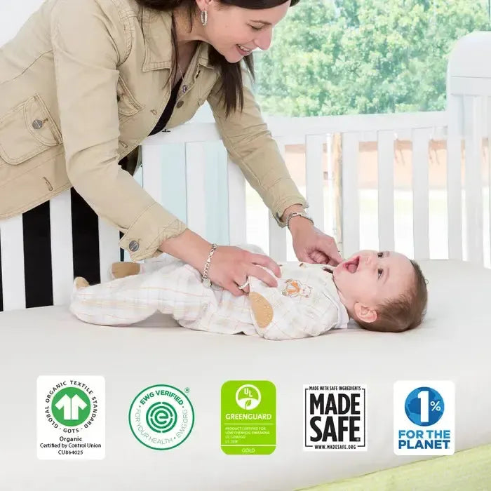 Naturepedic Organic Crib Mattress - Classic Series Lightweight Single-Sided Baby Crib Mattress for Newborns & Toddlers | Non-Toxic, Waterproof & Hypoallergenic | Perfect for Nursery, Daycare & Travel