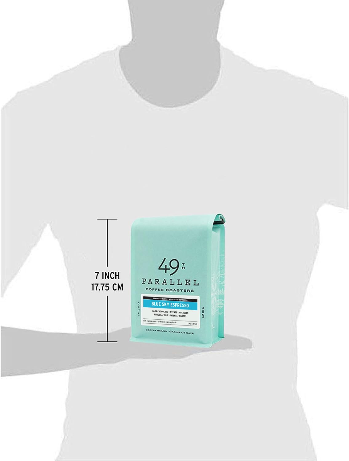 49th Parallel Coffee Roasters - Blue Sky Espresso Roasted Coffee Beans, 12oz Bag | Premium Whole Bean Coffee for Espresso Machines & French Press | Perfect for Home Brewing & Office Use