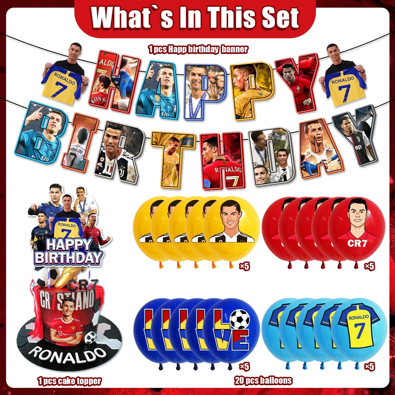 Football Superstar Birthday Party Decorations Set - Soccer Banner, Balloons, Cake Topper & Party Favors for Kids | Perfect for Soccer Themed Birthday Celebrations & Sports Fan Parties