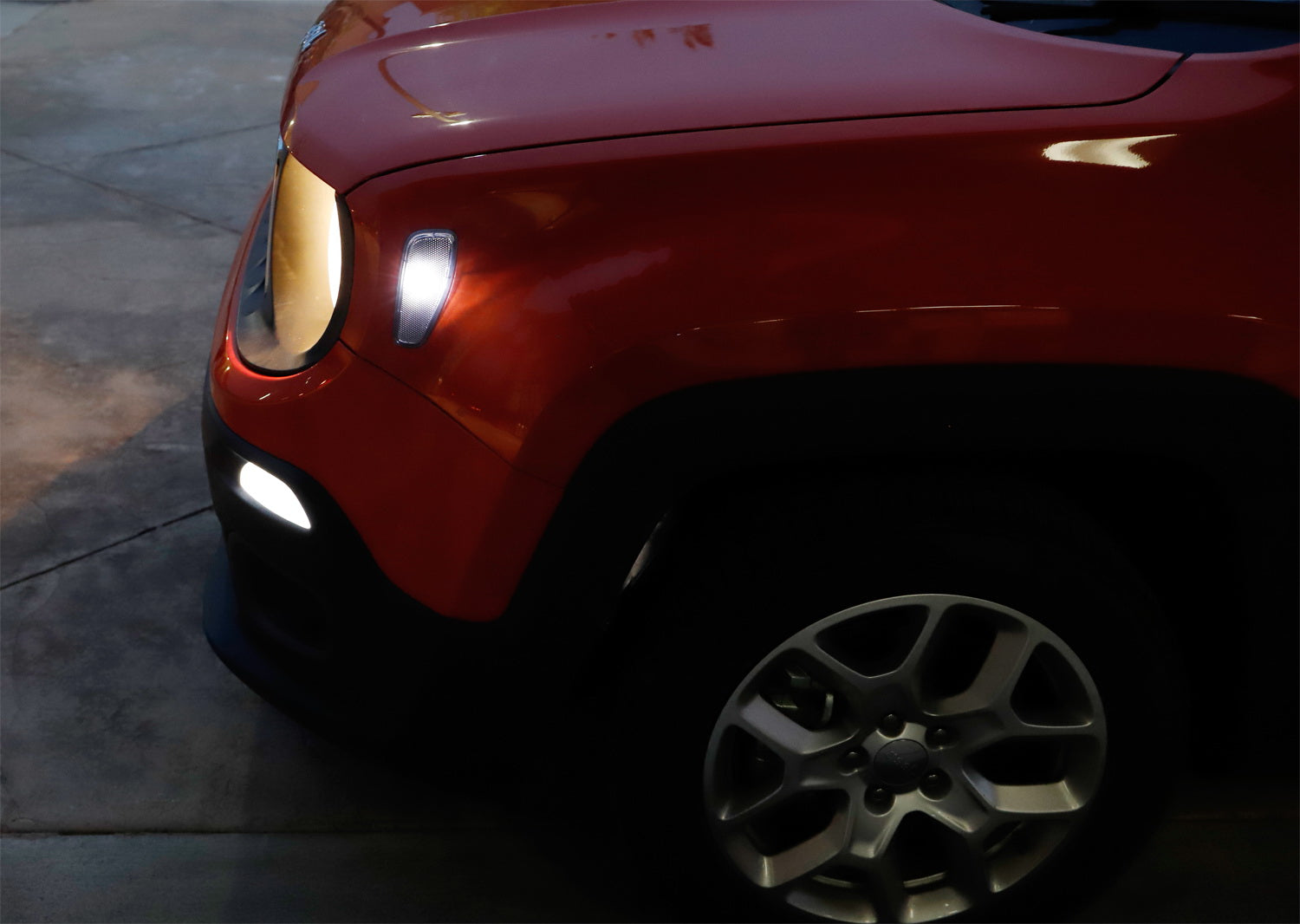 2015-2023 Jeep Renegade Clear Side Marker Lights with White LED Bulbs - Smoked Lens Turn Signal Lights Replacement for Daytime & Night Driving Safety